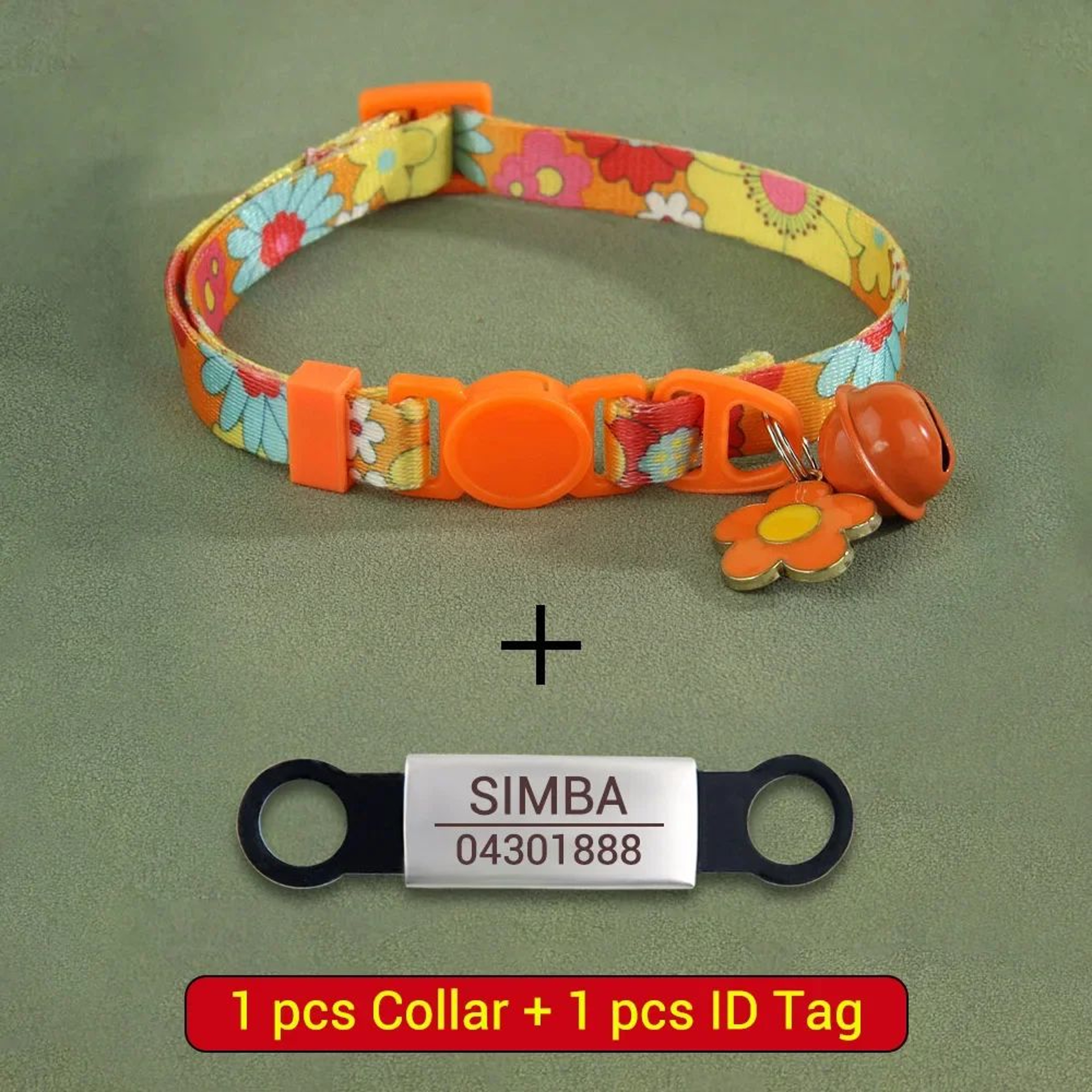Personalized Cat Collar With Bell  Engraved Nameplate 8