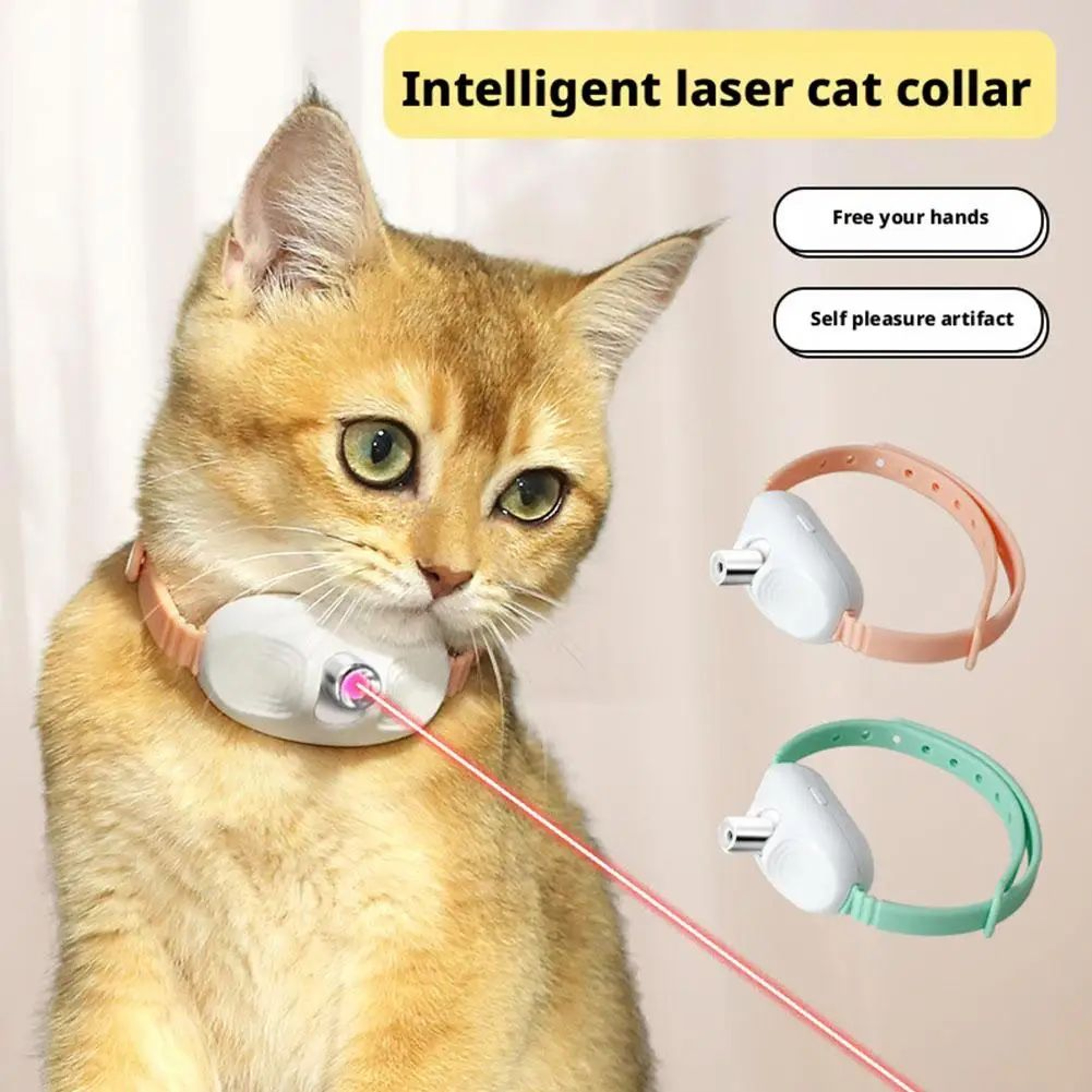 LaserPaws Smart Rechargeable Laser Cat Collar Interactive Toy 0