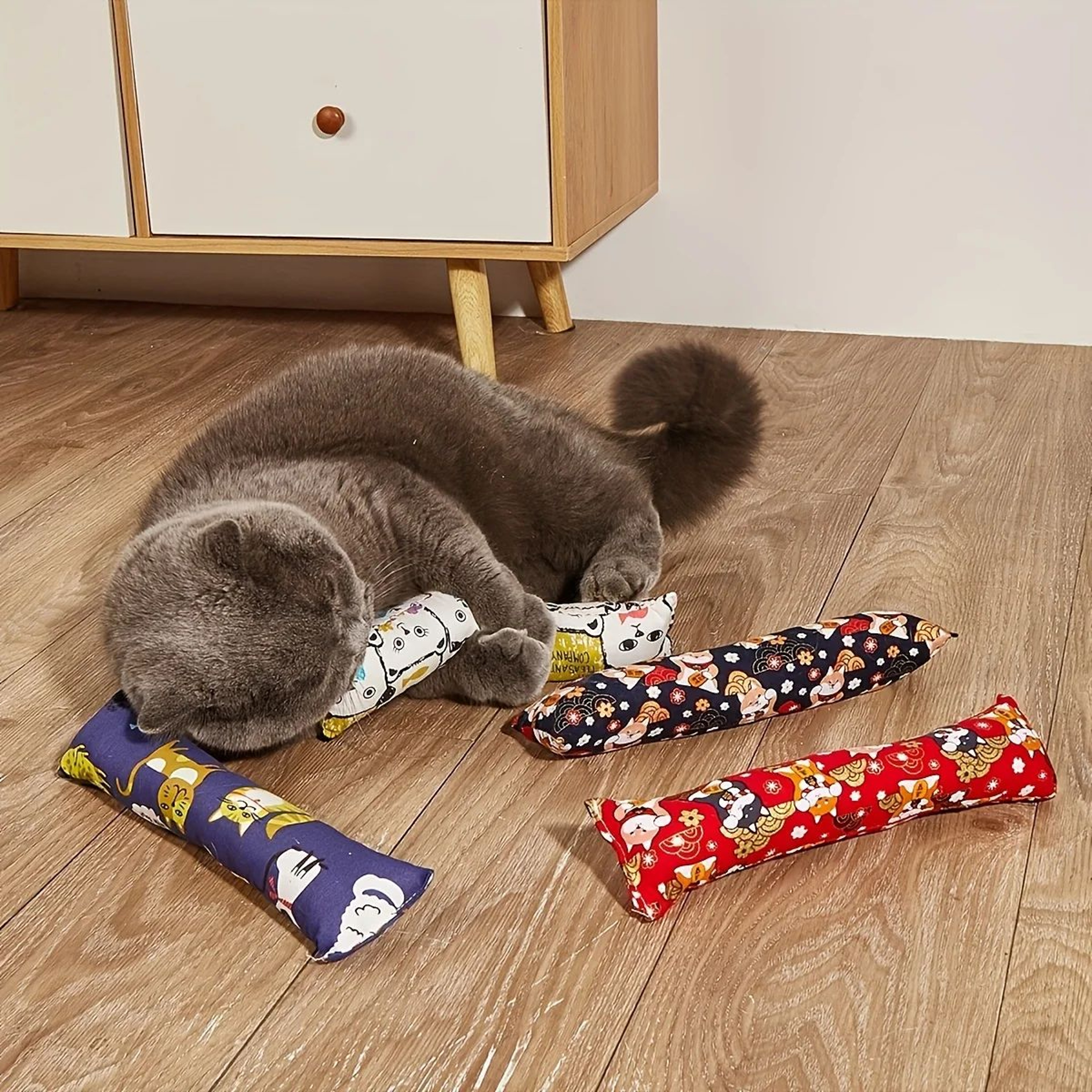 Interactive Plush Cat Teaser Stick Toy 1