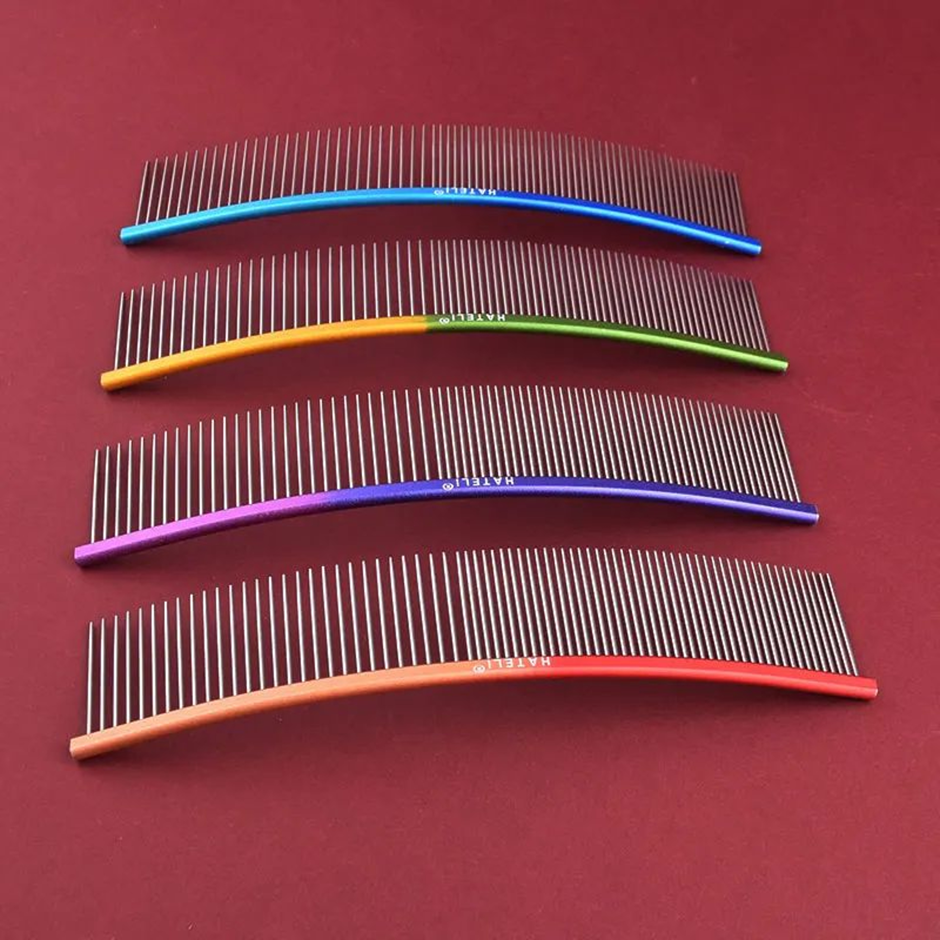 Pet Rainbow Curved Grooming Comb For Dogs And Cats 0