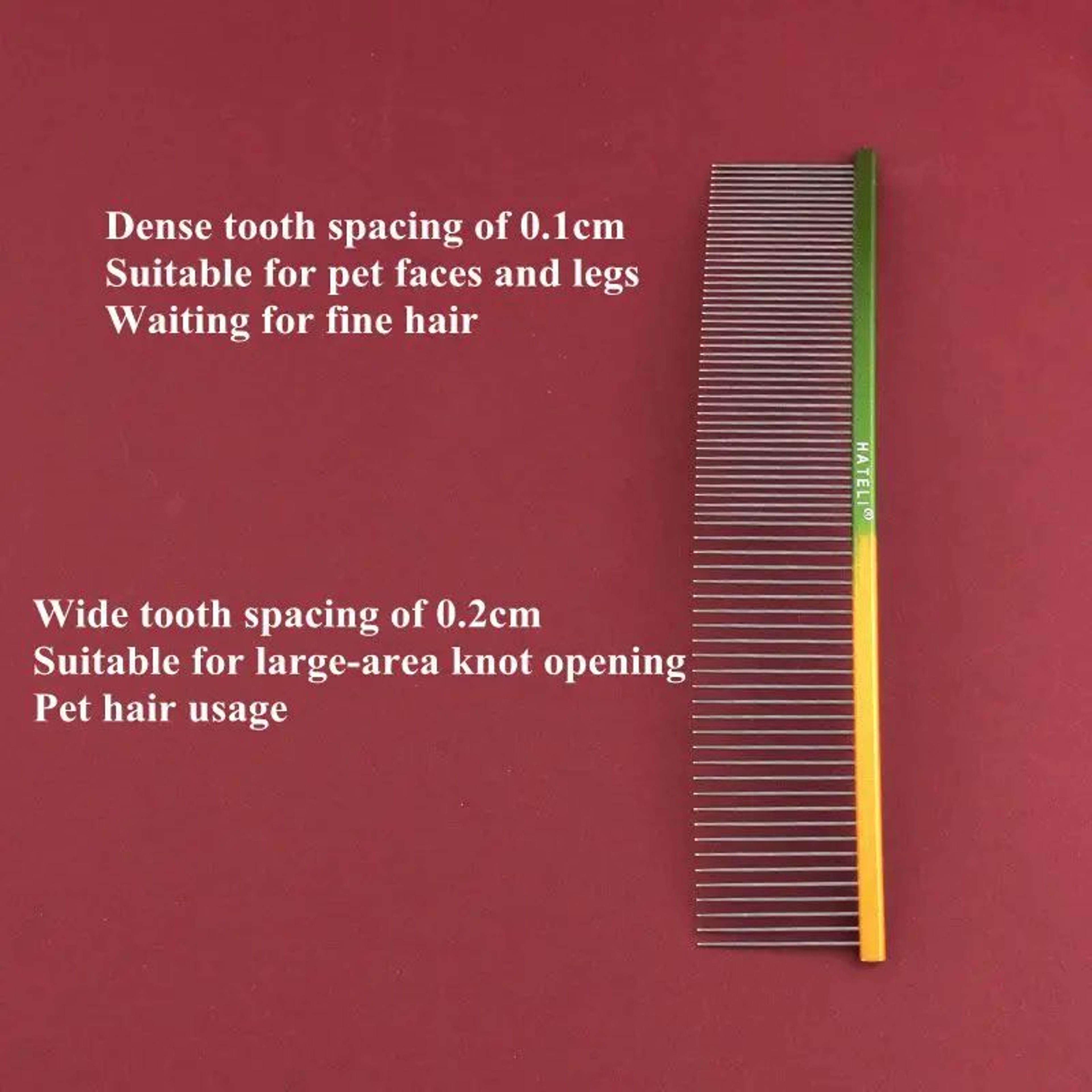 Pet Rainbow Curved Grooming Comb For Dogs And Cats 2