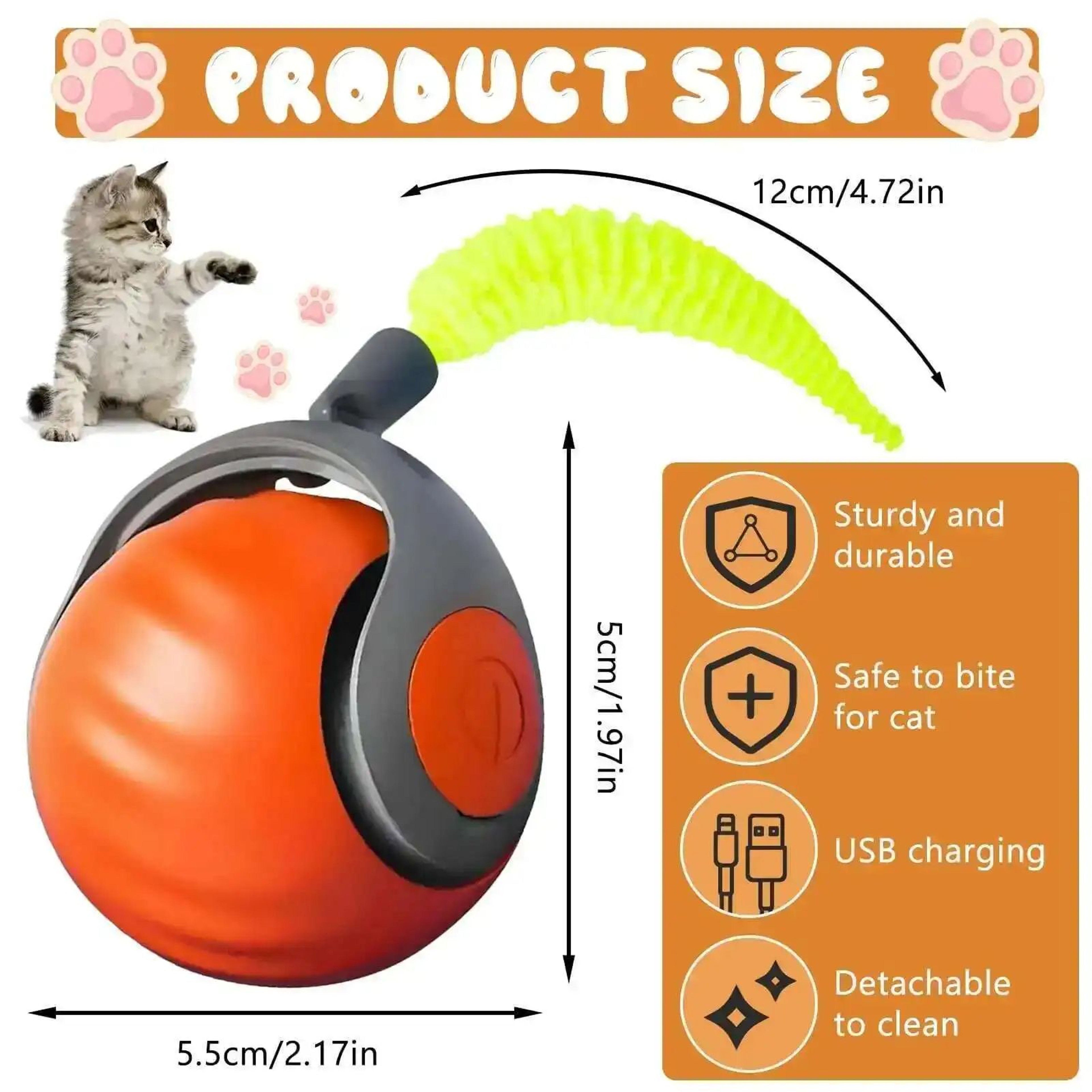 Speedy Tail Smart Interactive Rolling Ball Toy For Cats And Dogs 2