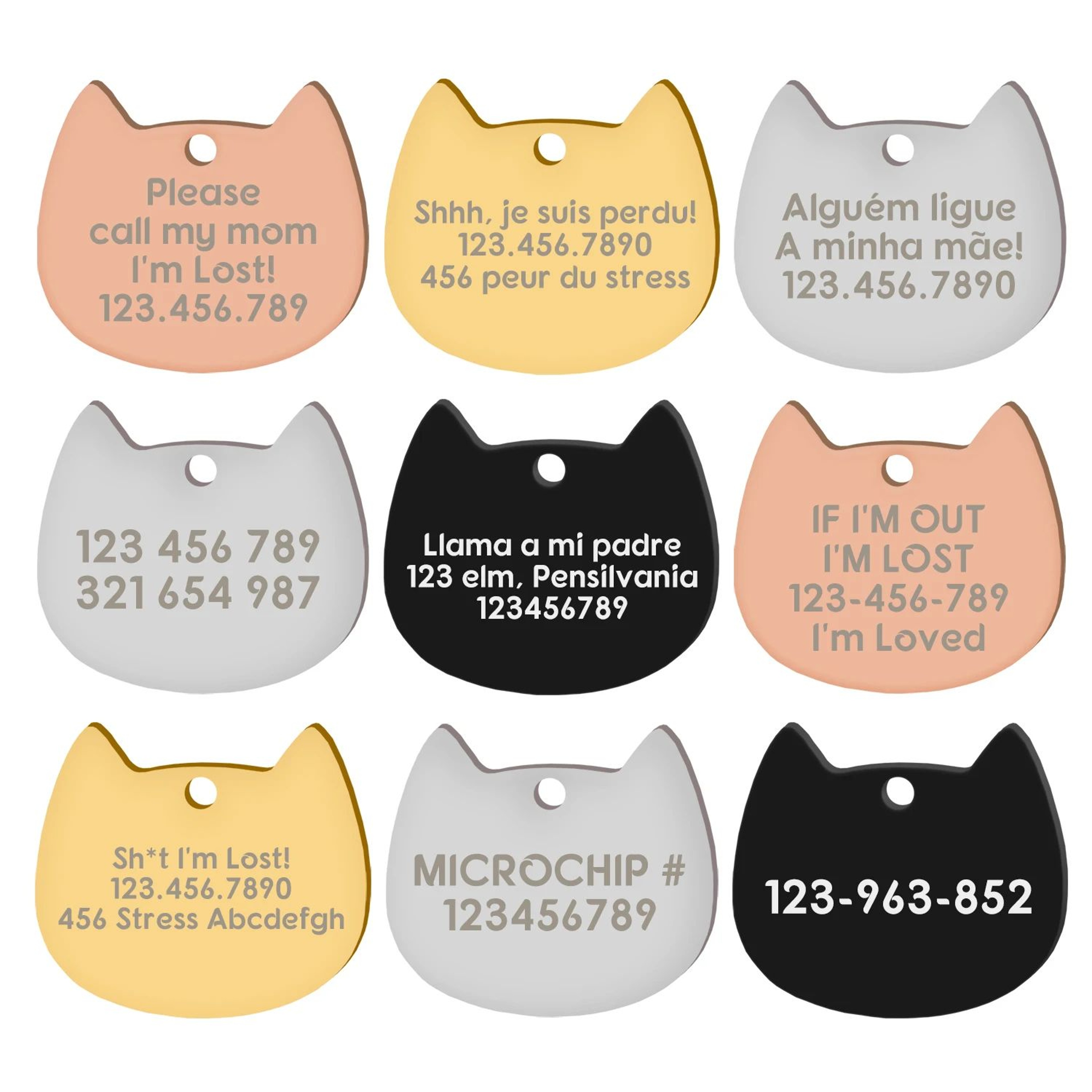 Personalized Pet ID Tag With Custom Pet Face Engraving 3