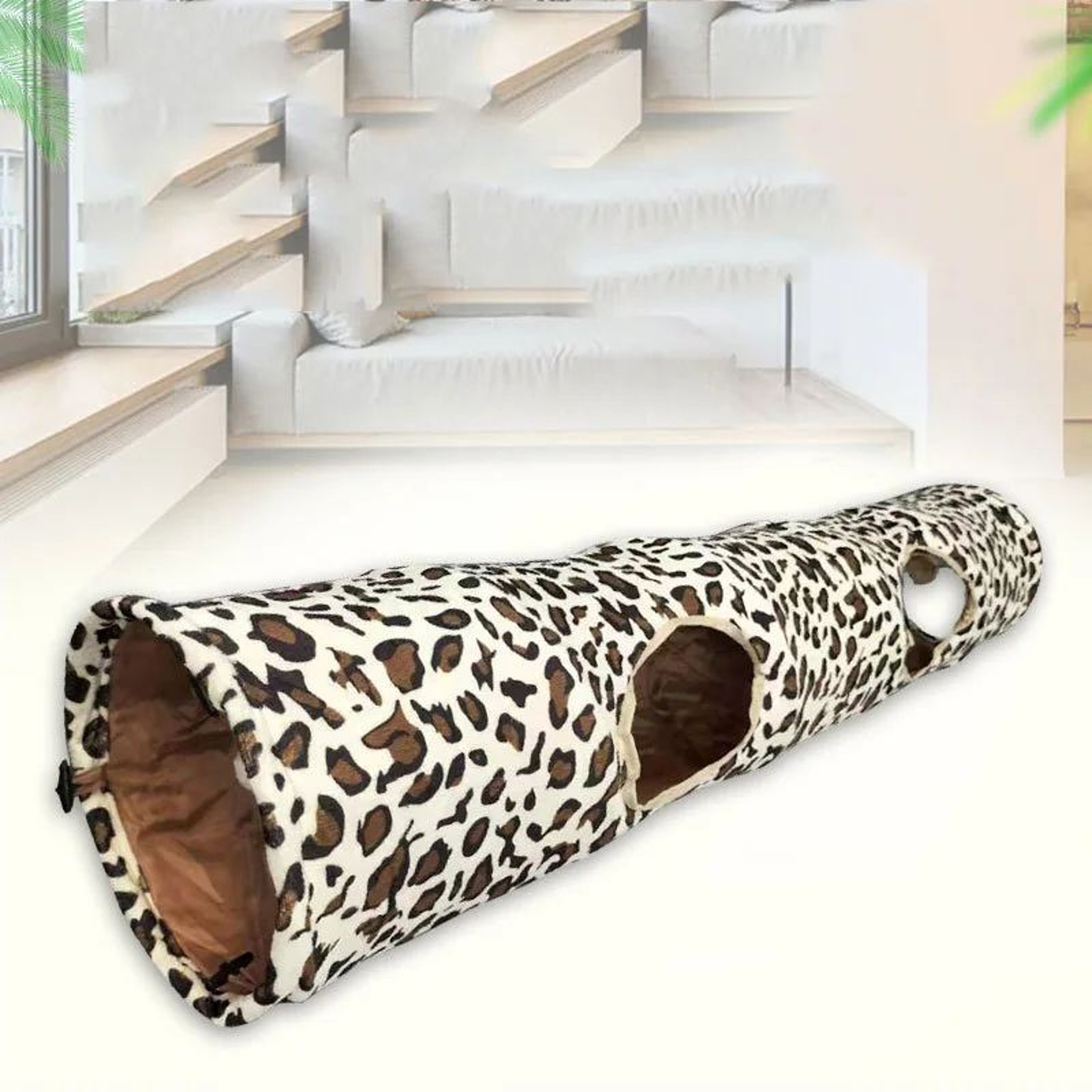 SafariHide Crinkle Cat Tunnel Interactive Play Tunnel For Cats 2