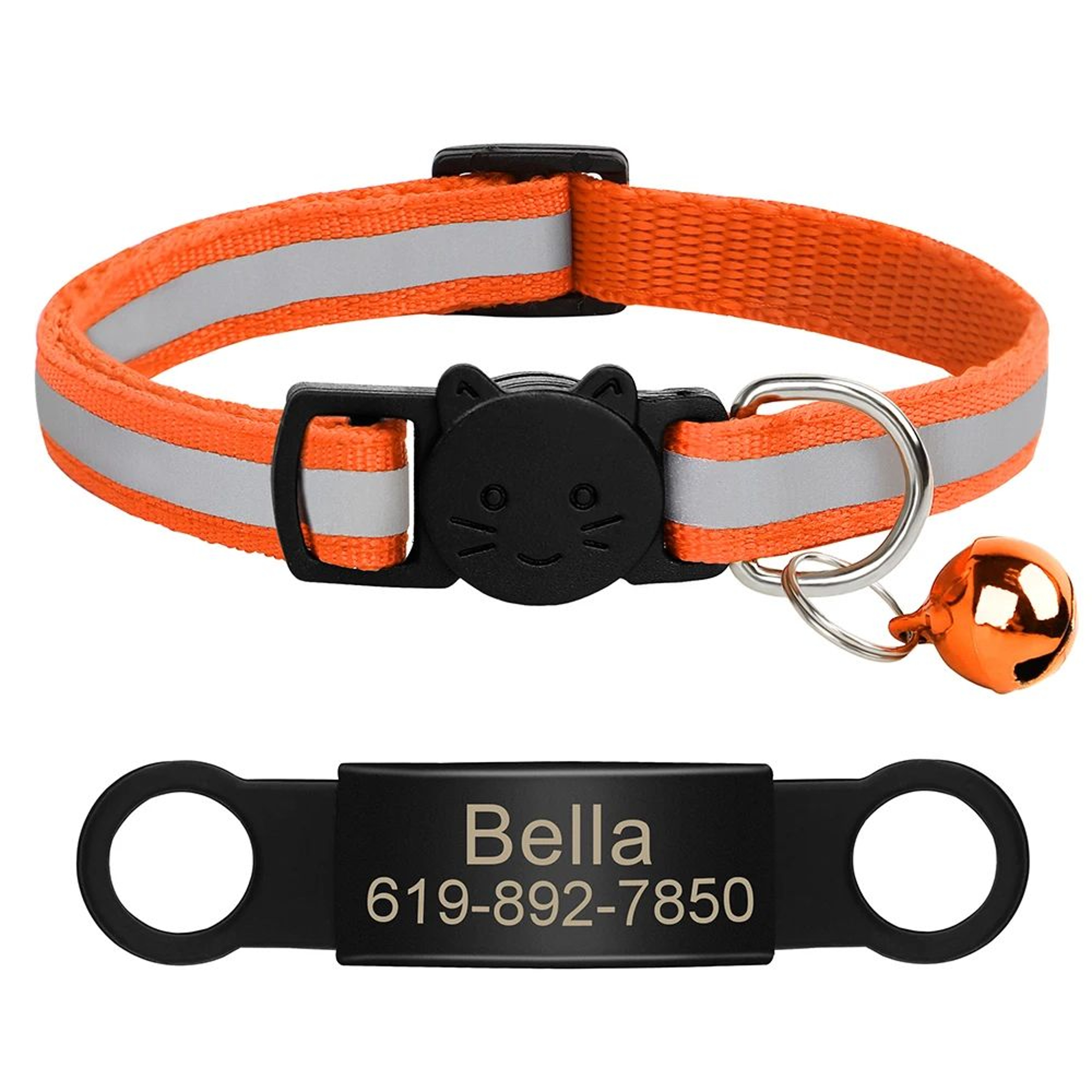 SafeTag Personalized Reflective Cat Collar With Engraved Nameplate 19