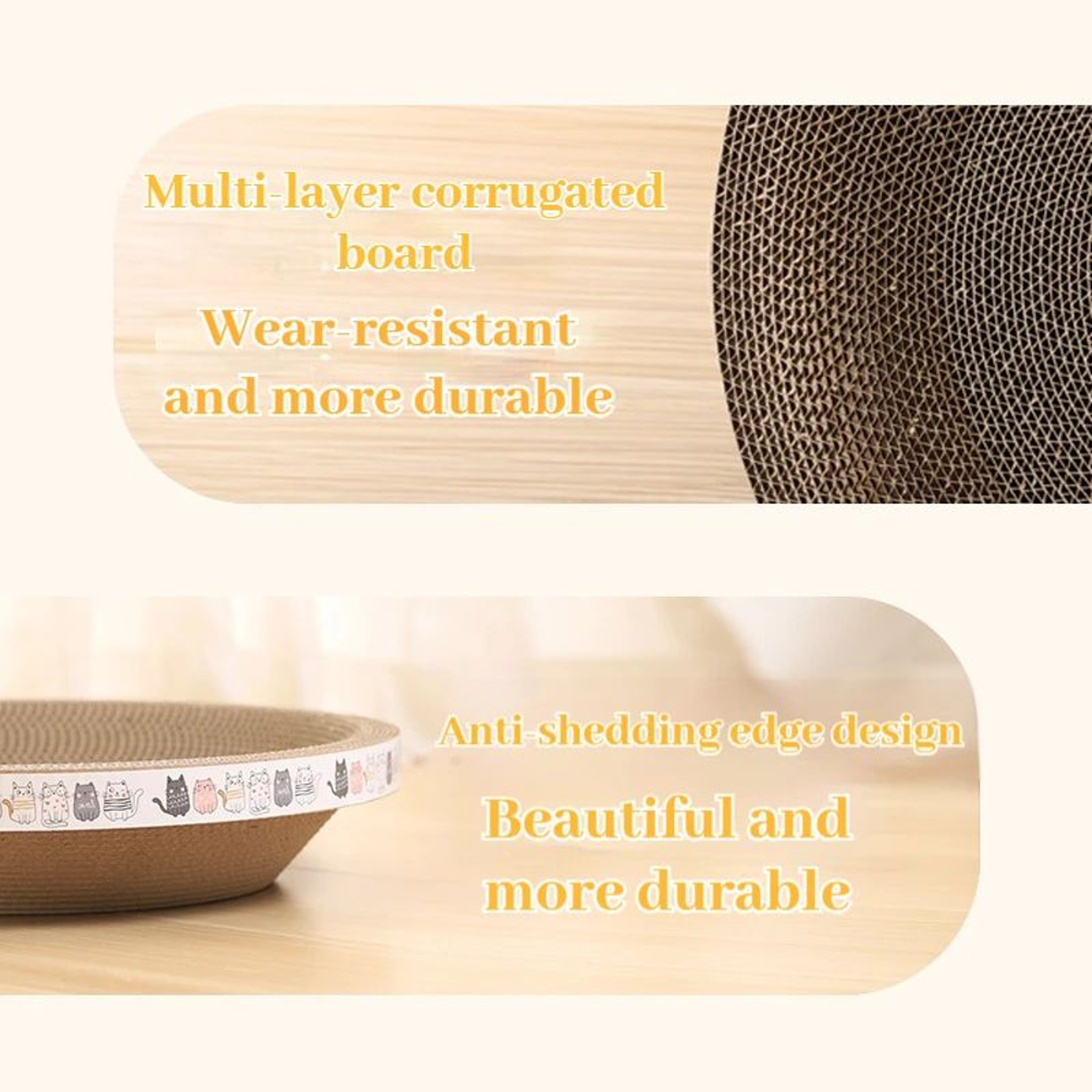 ScratchLounge Corrugated Cat Scratching Bed With Catnip 4