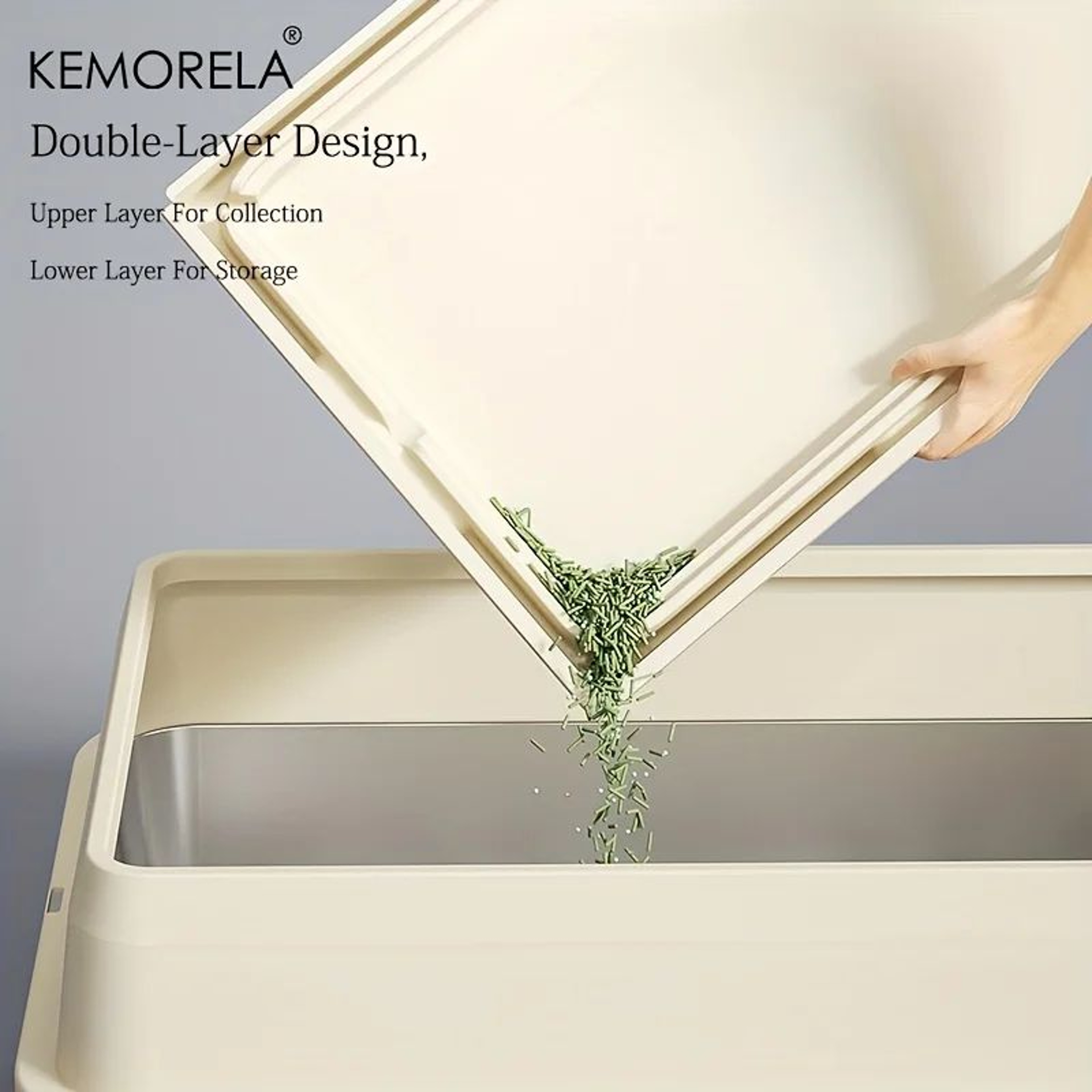 KEMORELA Extra Large Stainless Steel Cat Litter Box With Lid 2