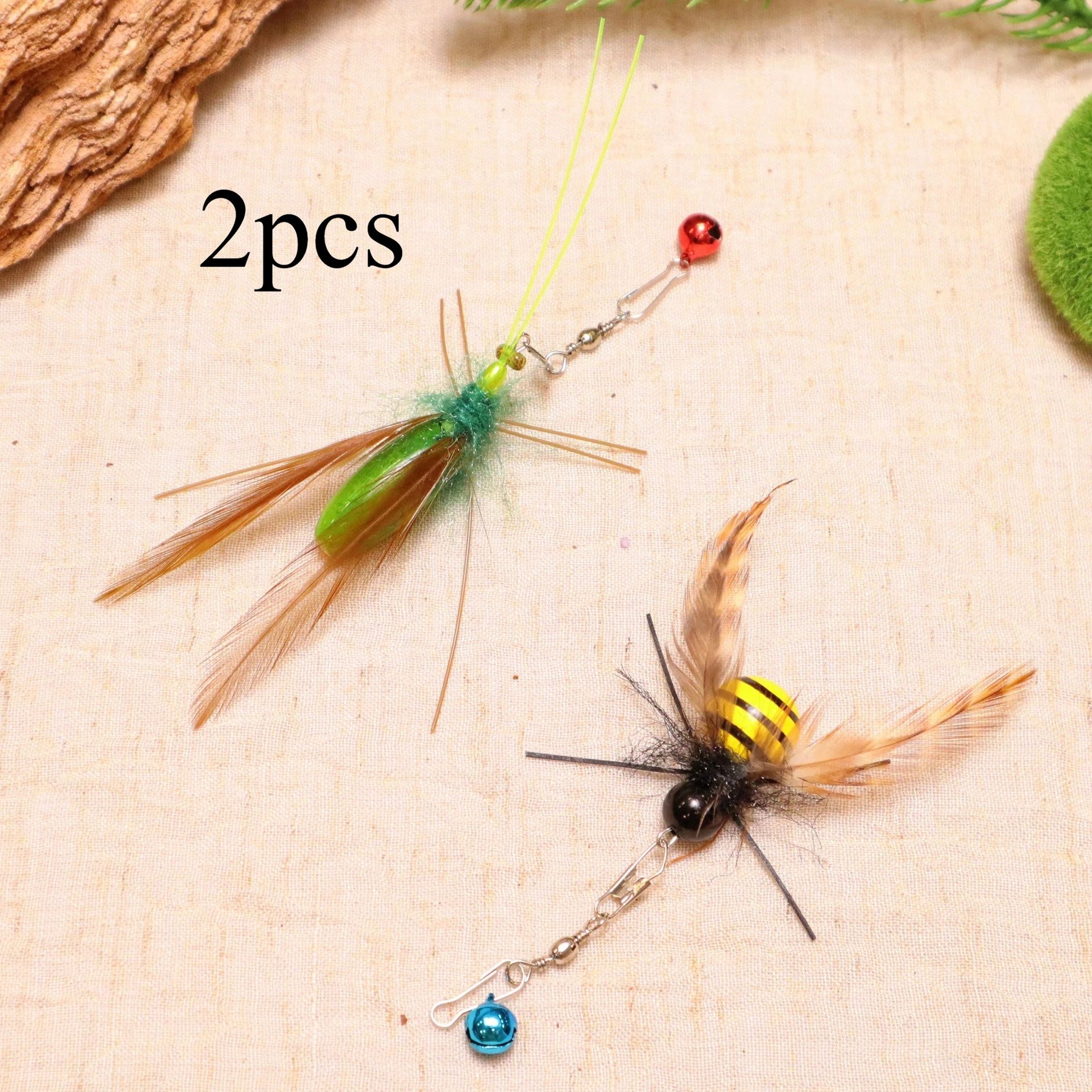 Interactive Feather Insect Cat Teaser Toy Replacement Set 6