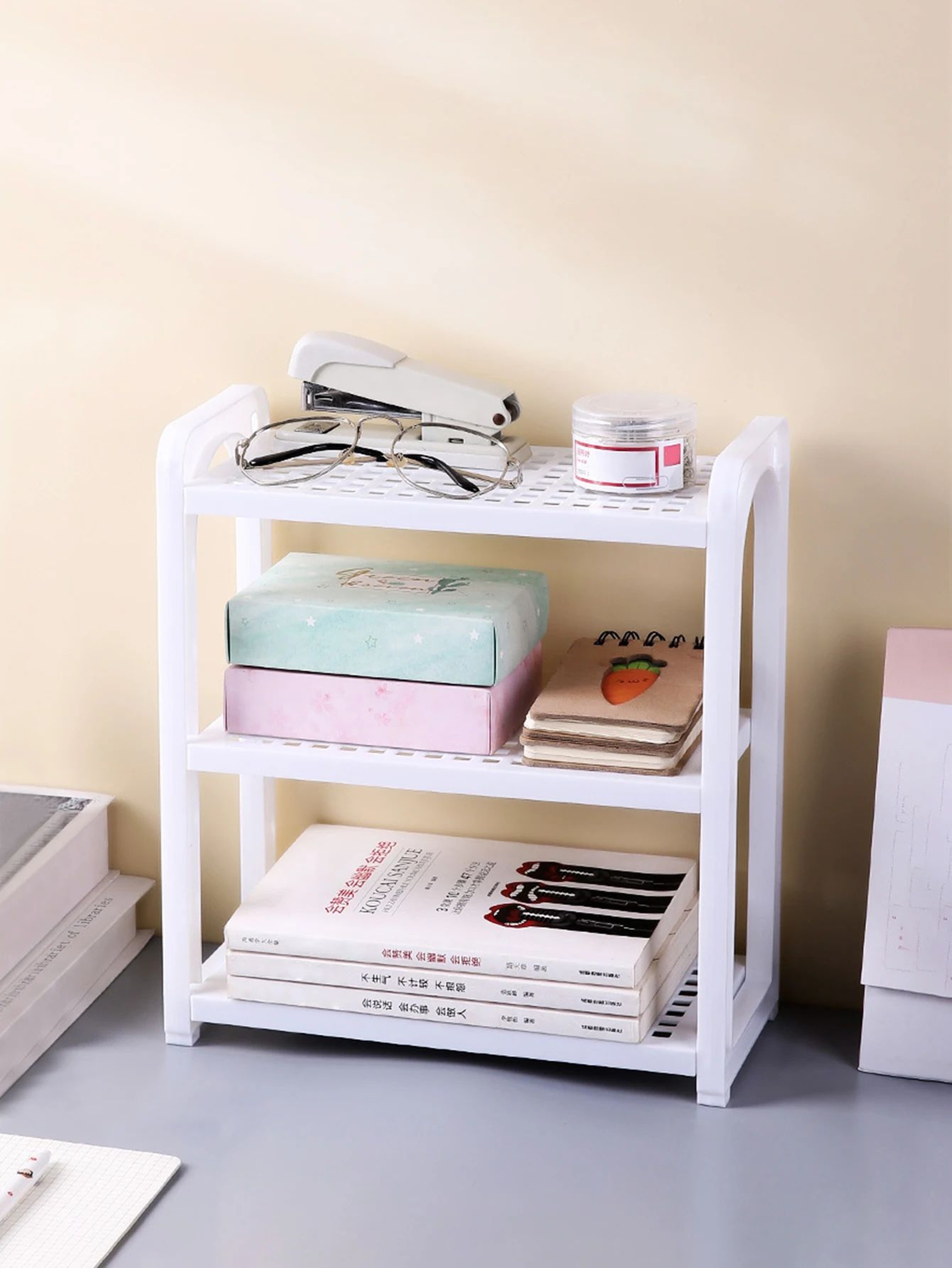 Multi Tier Desktop Storage Rack Bathroom And Vanity Organizer 0