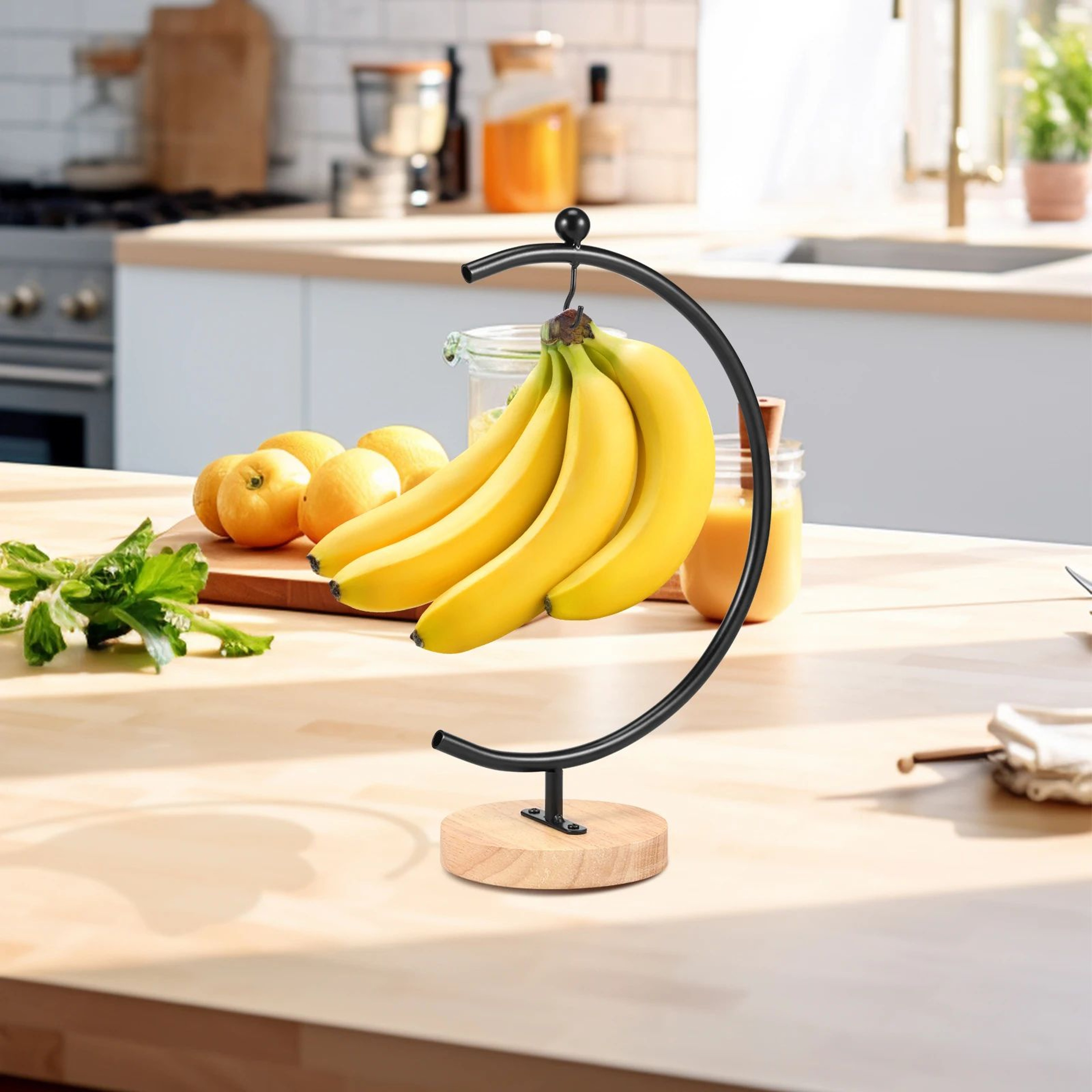 Moon Shape Banana Holder Countertop Fruit Storage Stand 6