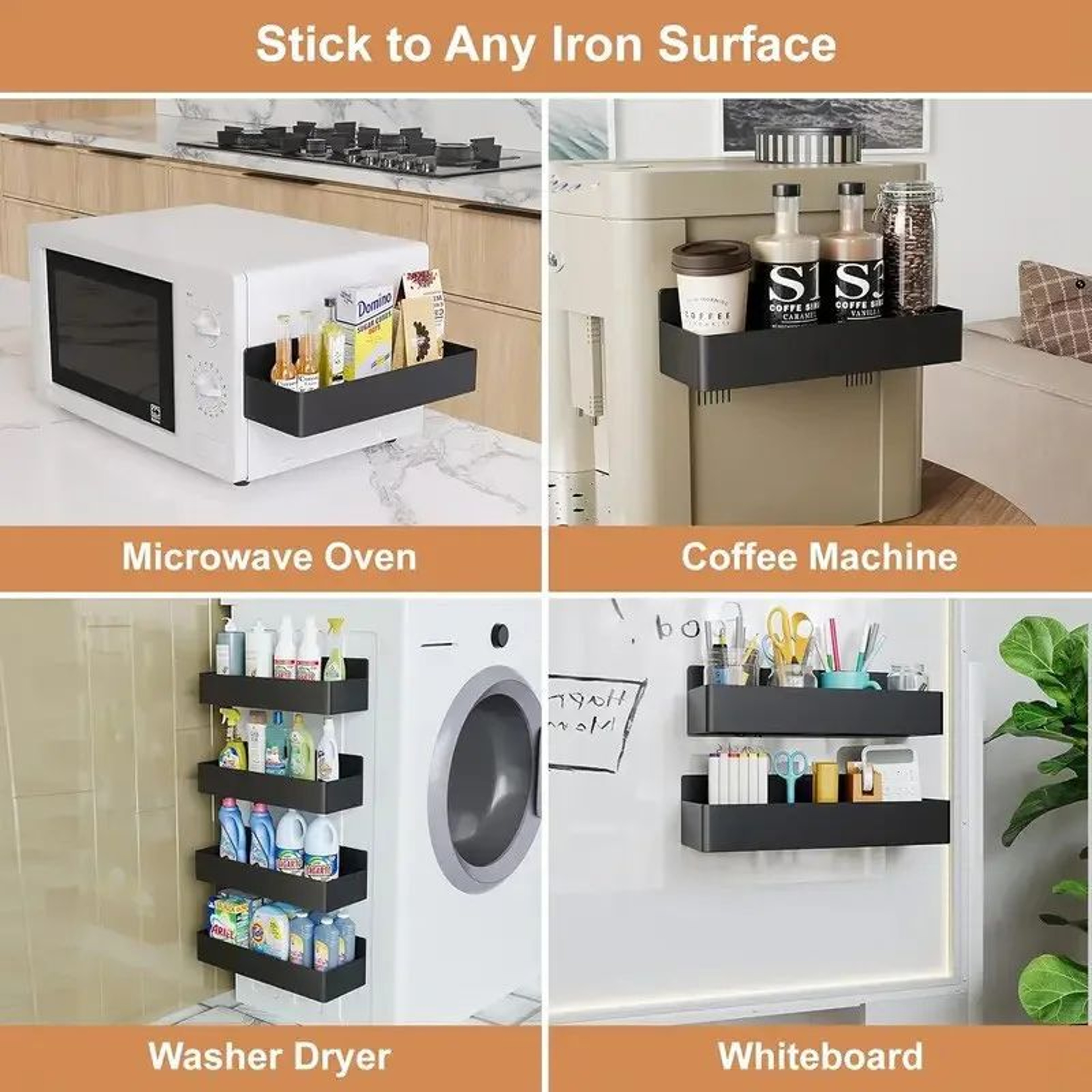 Magnetic Refrigerator Storage Rack Kitchen And Bathroom Organizer Shelf 3