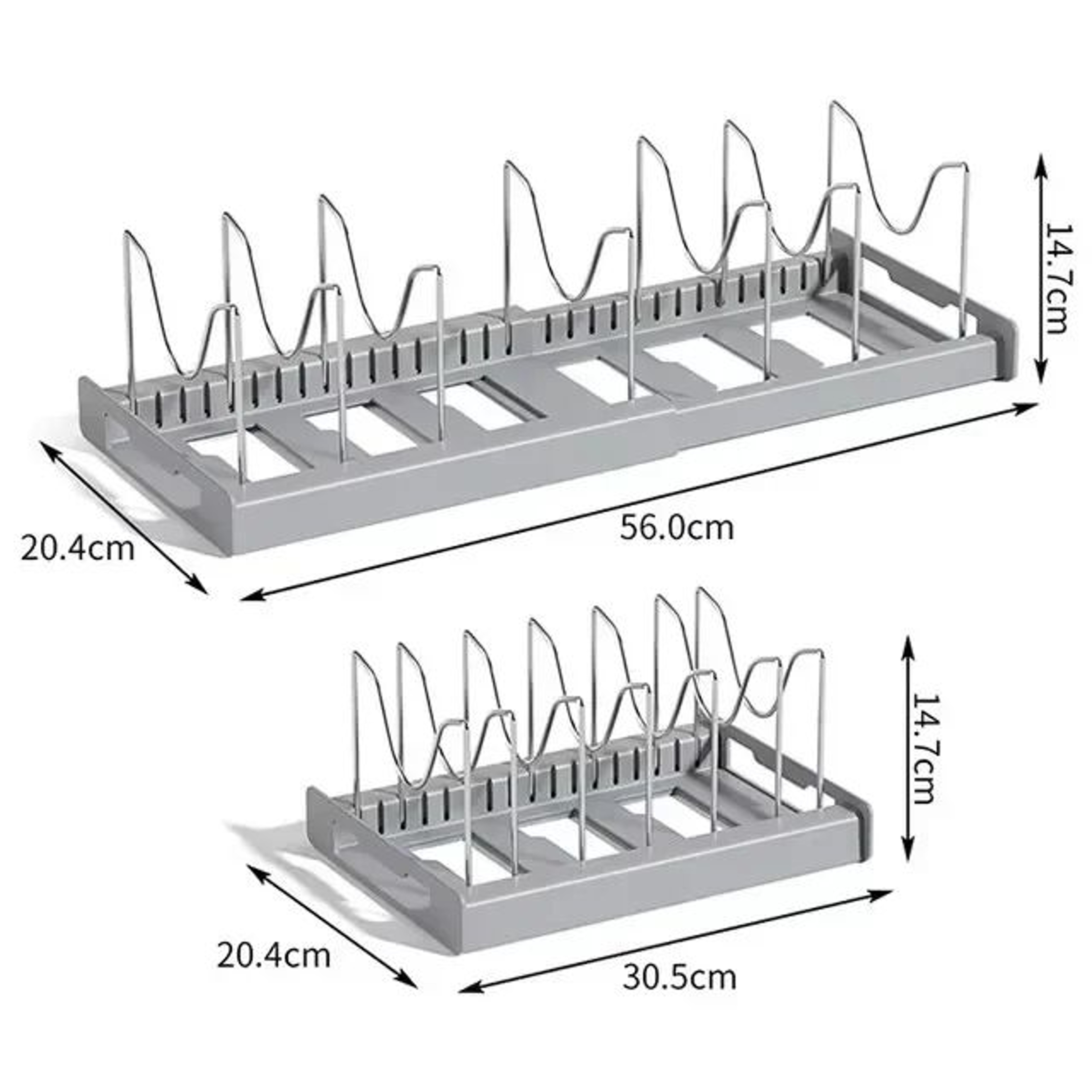 FlexiStack Expandable Pots And Pans Organizer Rack 6