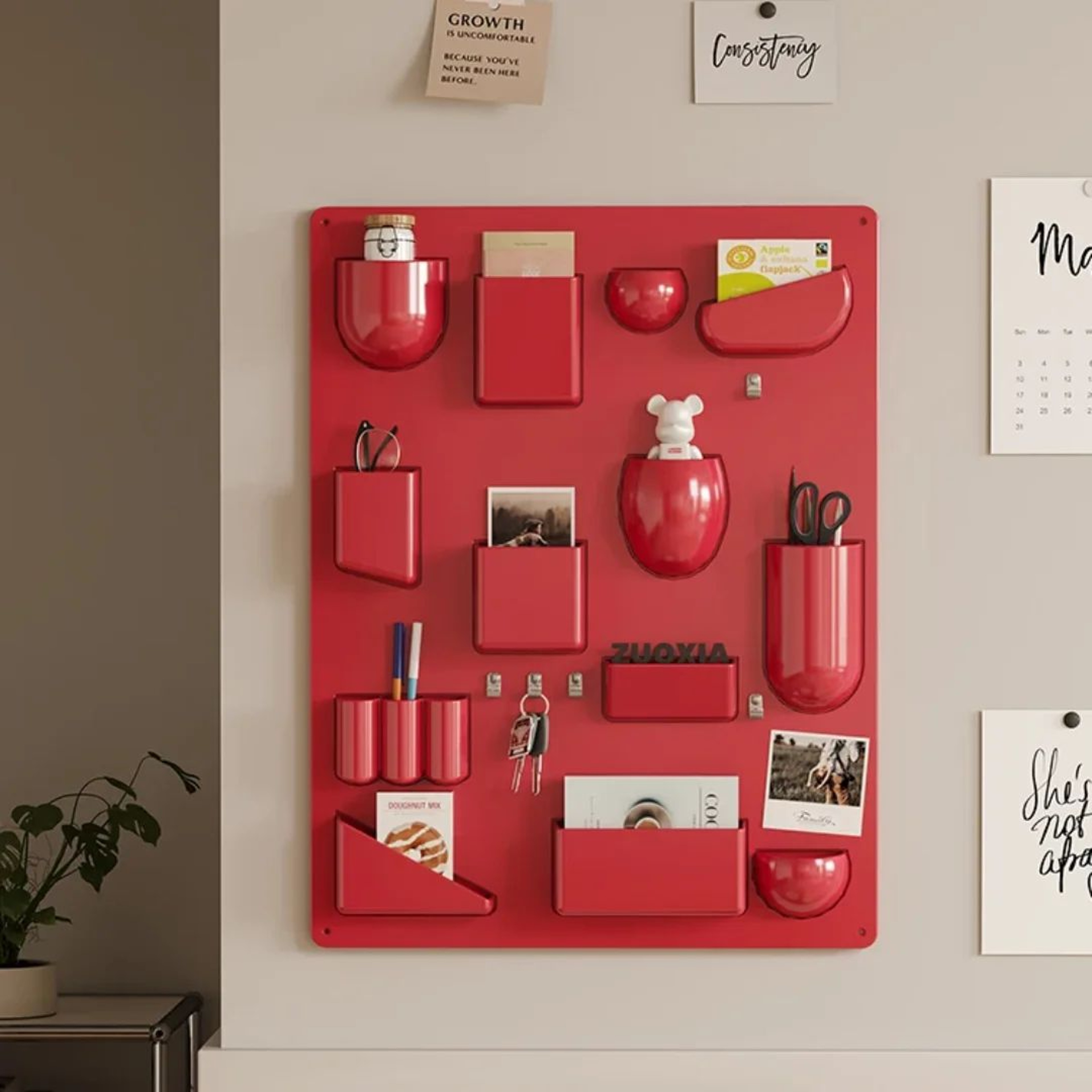 FlexiStore Wall Mounted Organizer Shelf With Adjustable Storage And Hooks 0