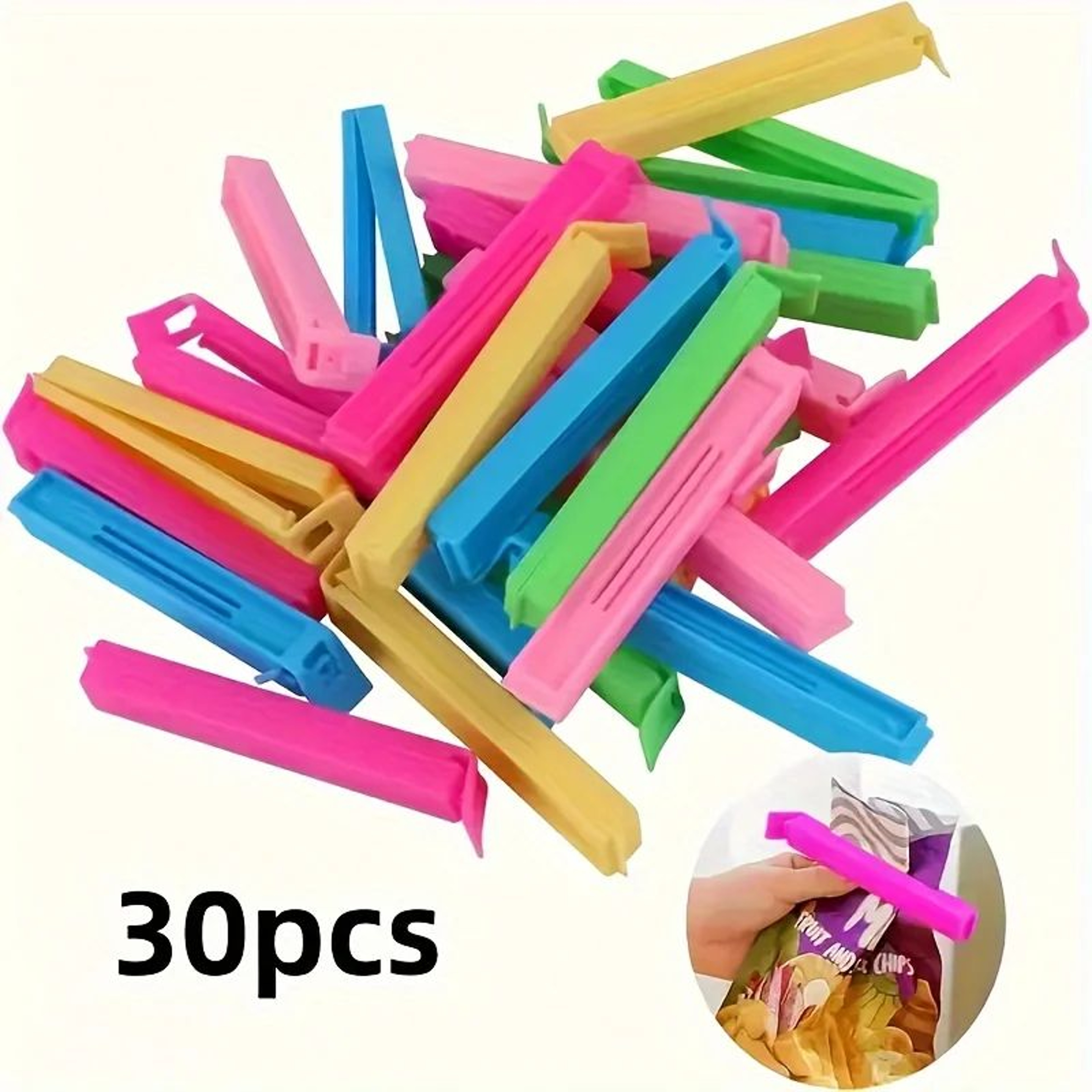 FreshSeal Reusable Food Bag Clips For Airtight Kitchen Storage 8
