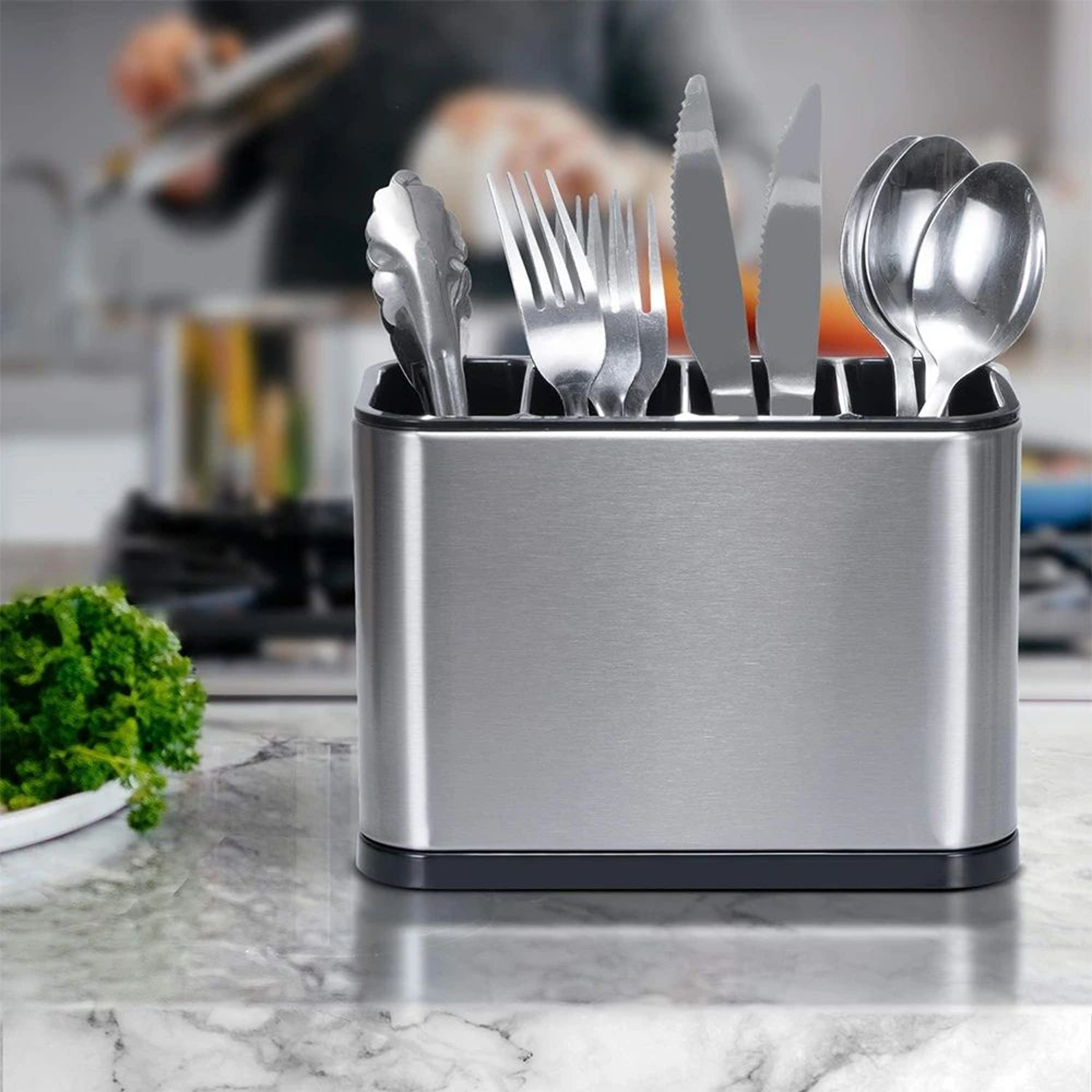 Stainless Steel Cutlery Organizer And Utensil Drying Rack 4