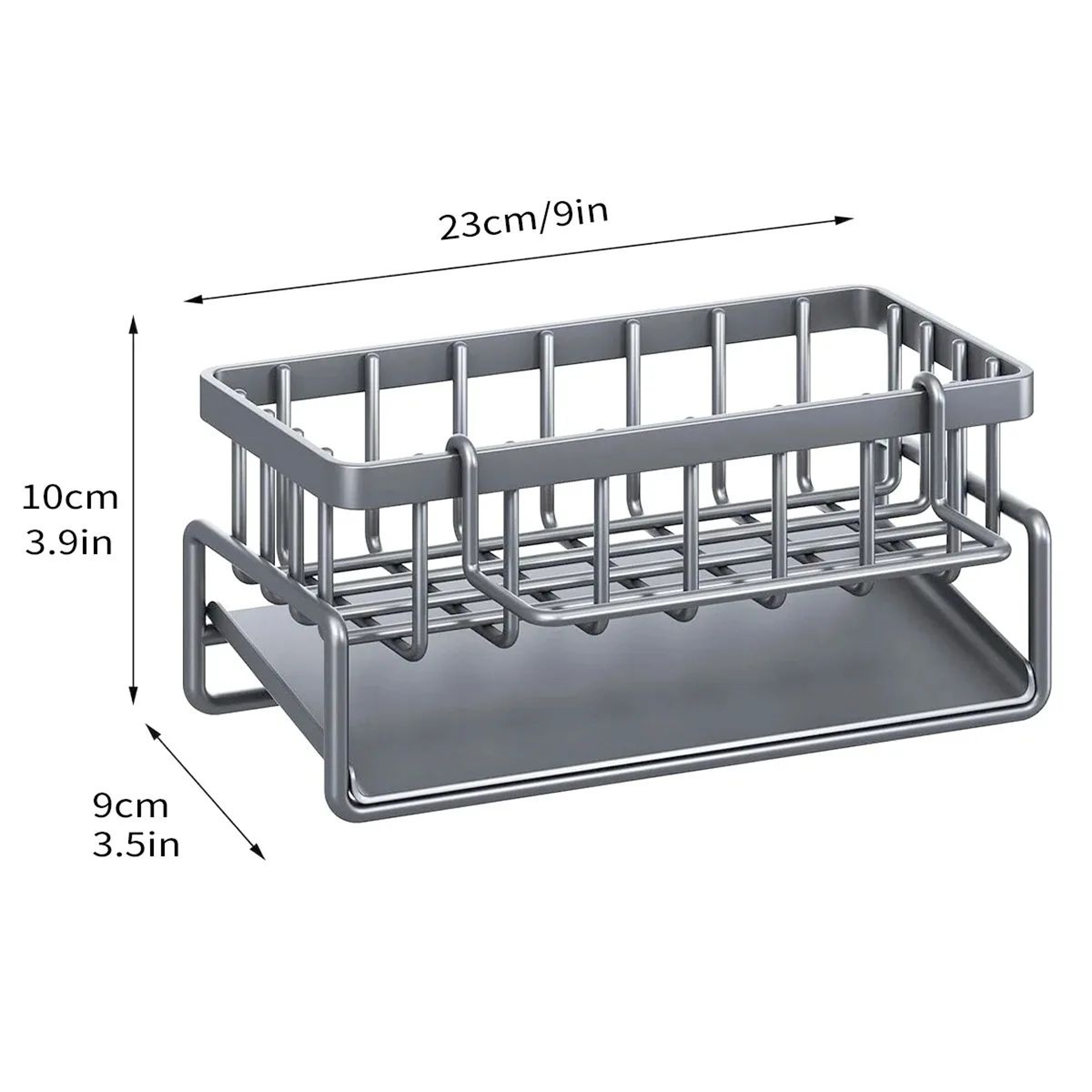 Faucet Mounted Sink Organizer Rack With Sponge Holder And Towel Bar 9