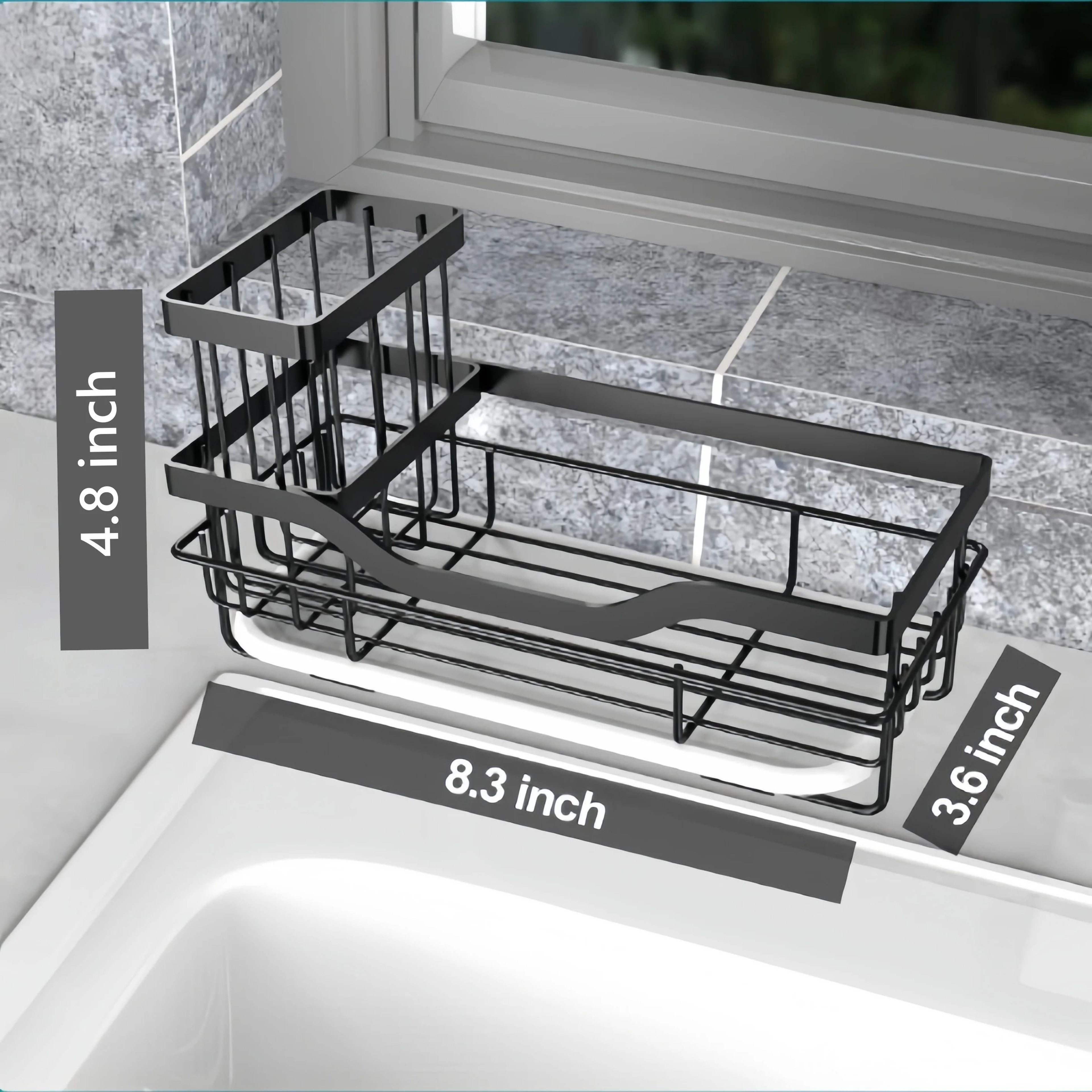 Stainless Steel Cleaning Tools Holder Drain Rack Wall Mounted Organizer 7
