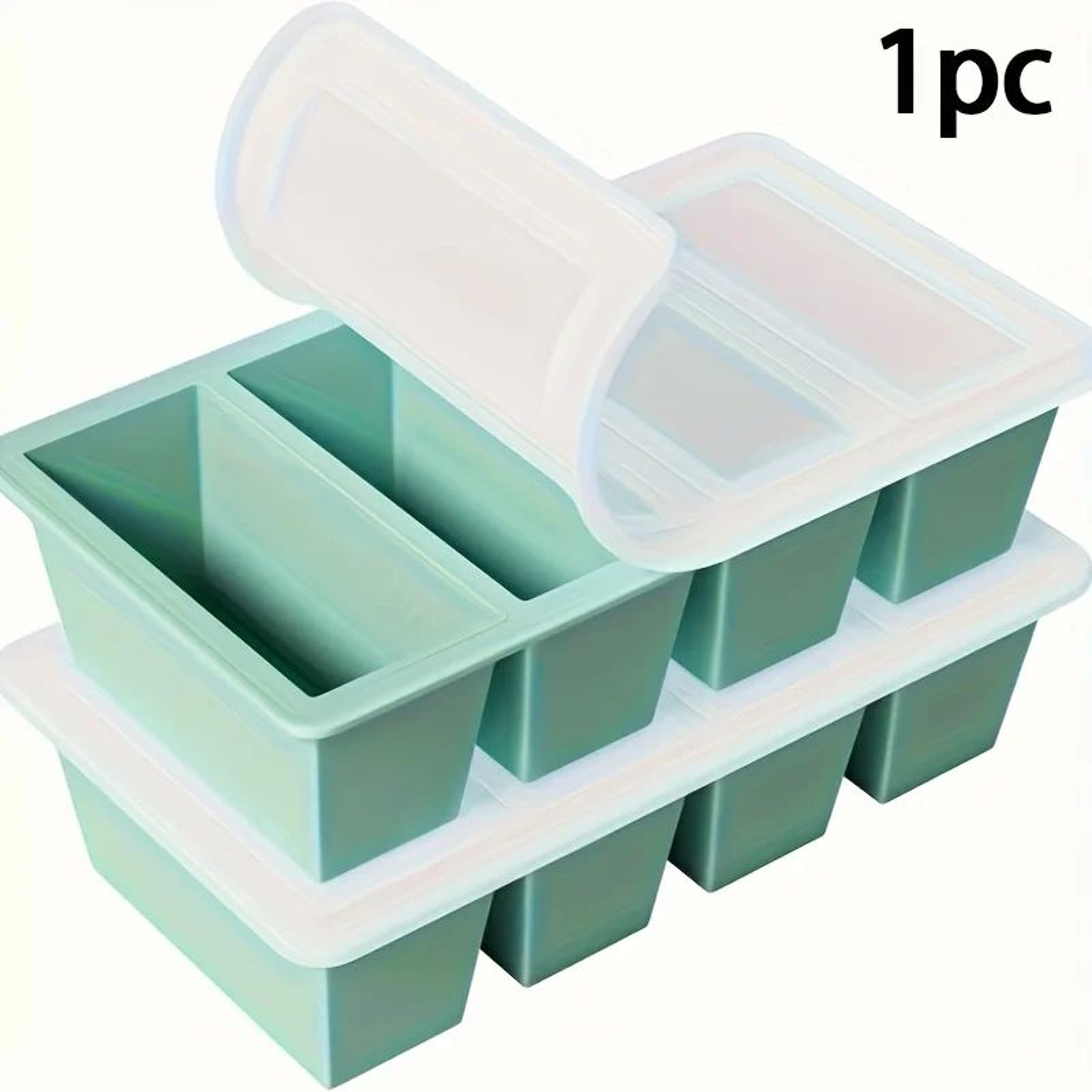 Silicone Freezer Tray With Lid Stackable Food Storage Container 1