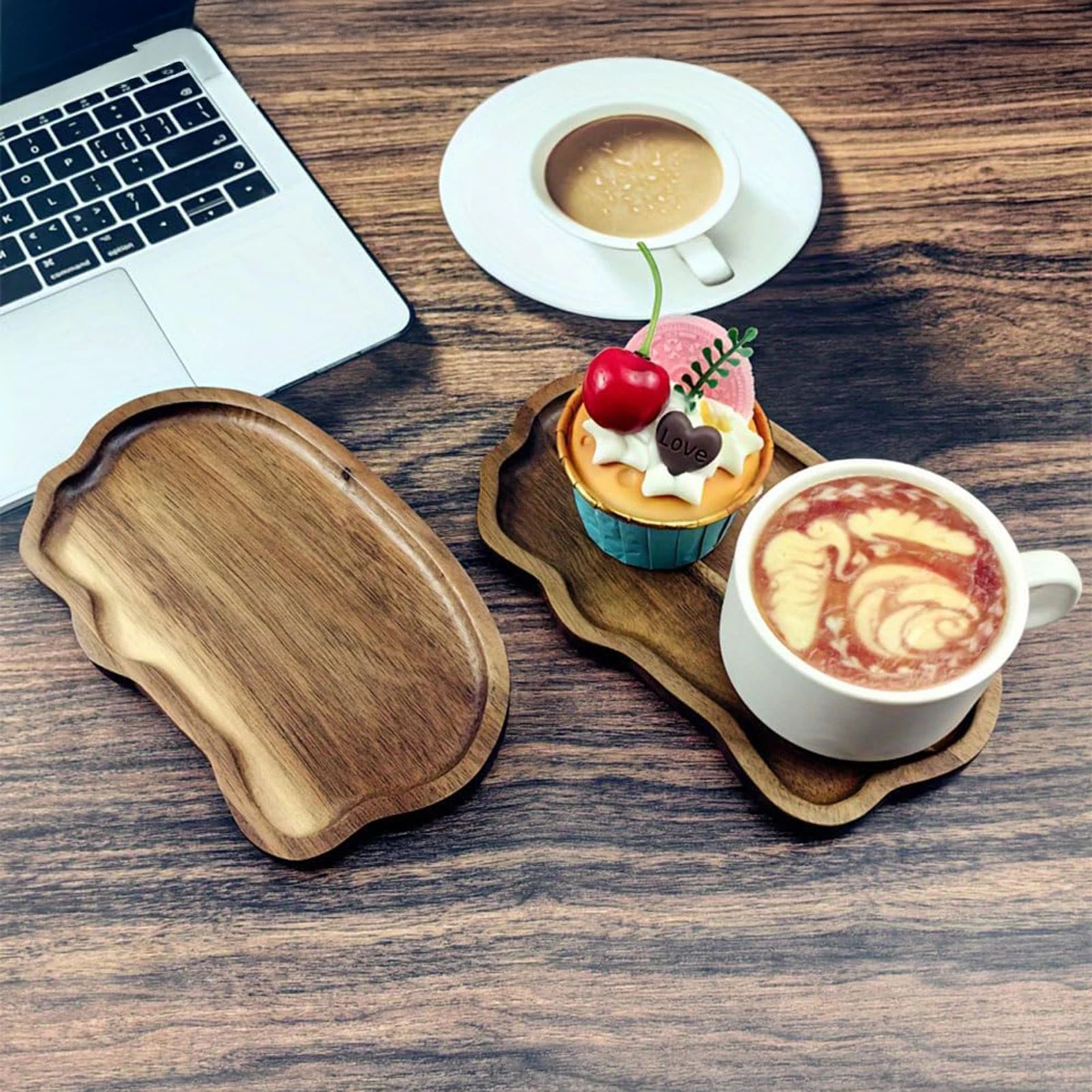 Japanese Cloud Shaped Wooden Serving Tray Decorative Organizer Plate 1