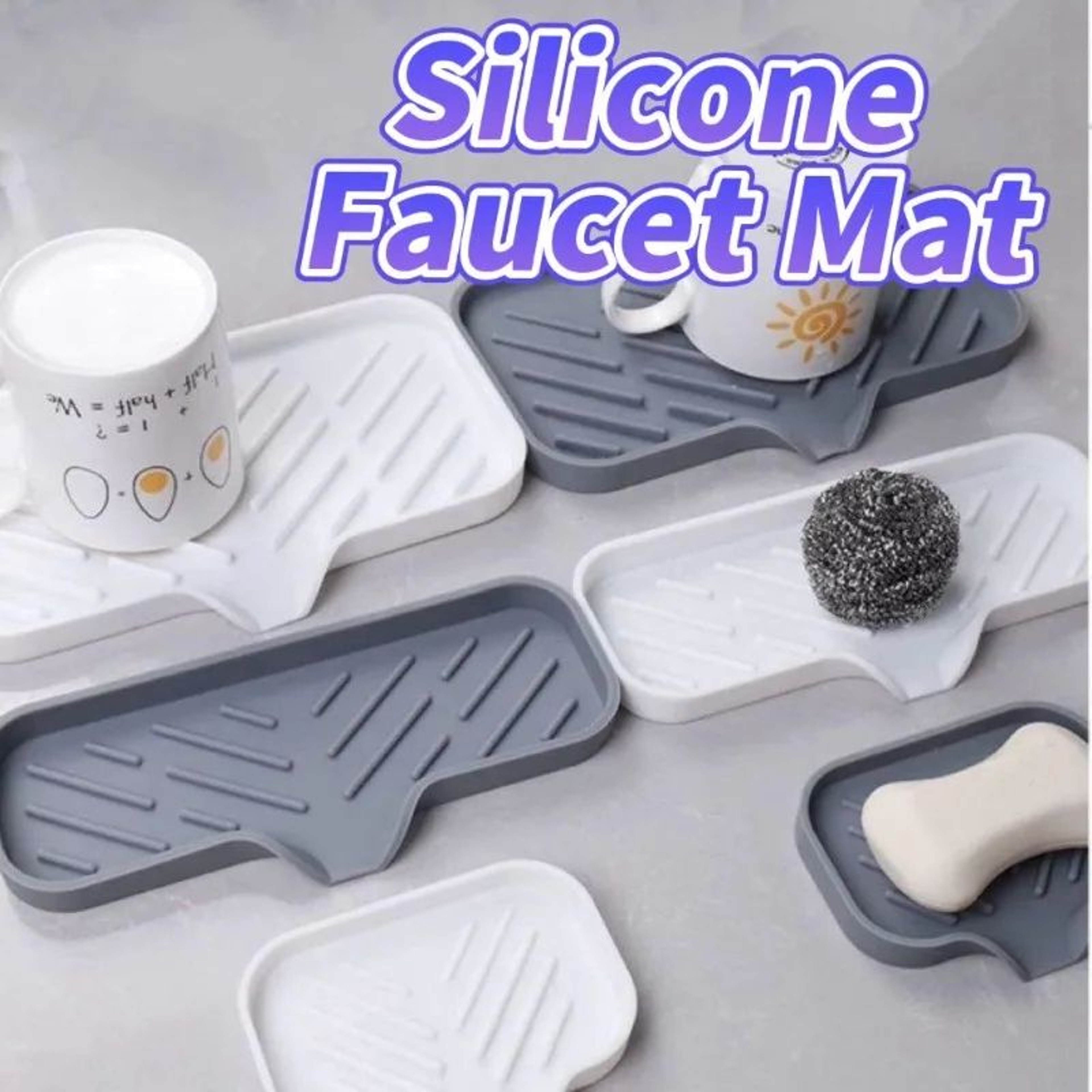 Silicone Sink Organizer Tray Soap And Sponge Holder With Drainage 0