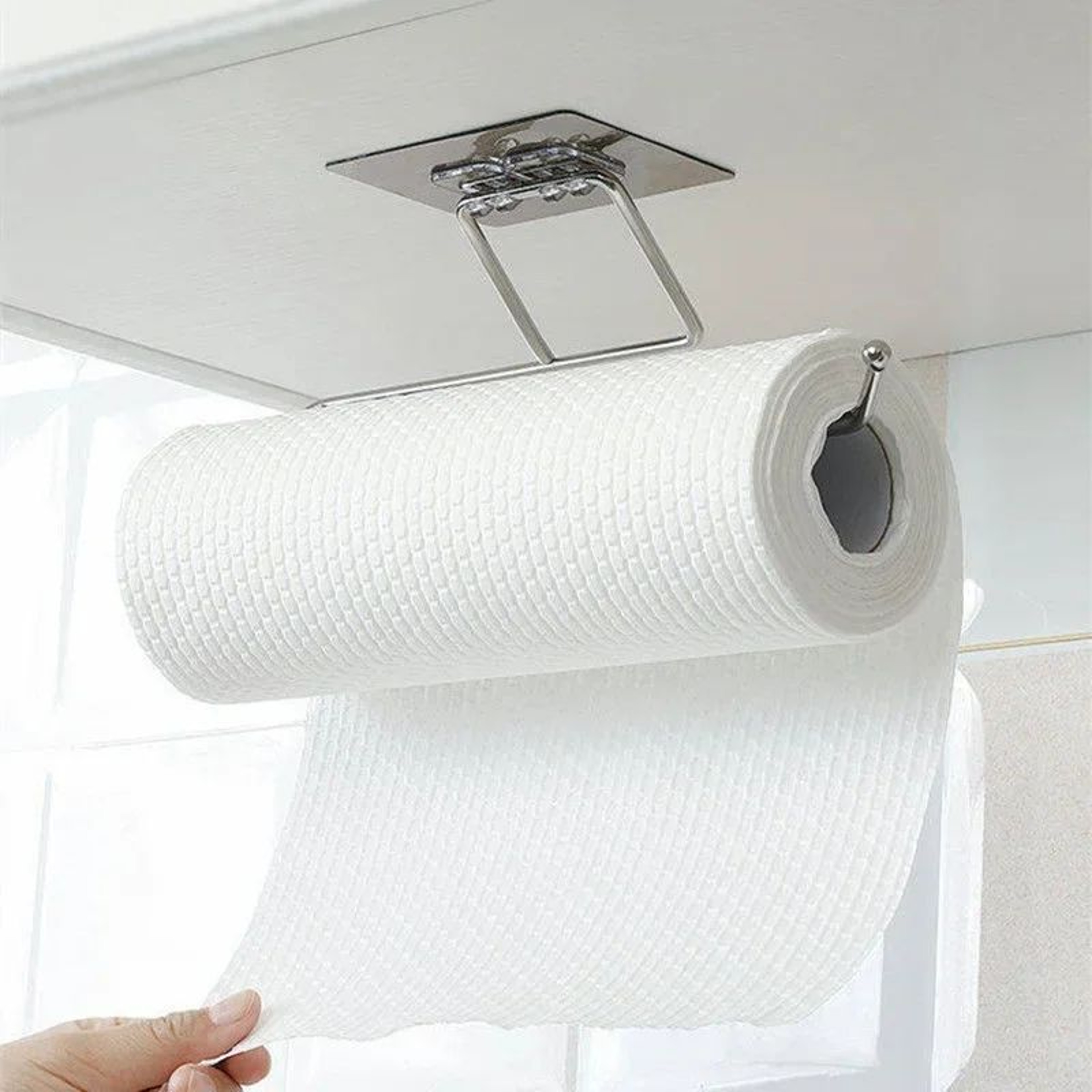 Under Cabinet Paper Towel Holder Self Adhesive Kitchen Organizer 0