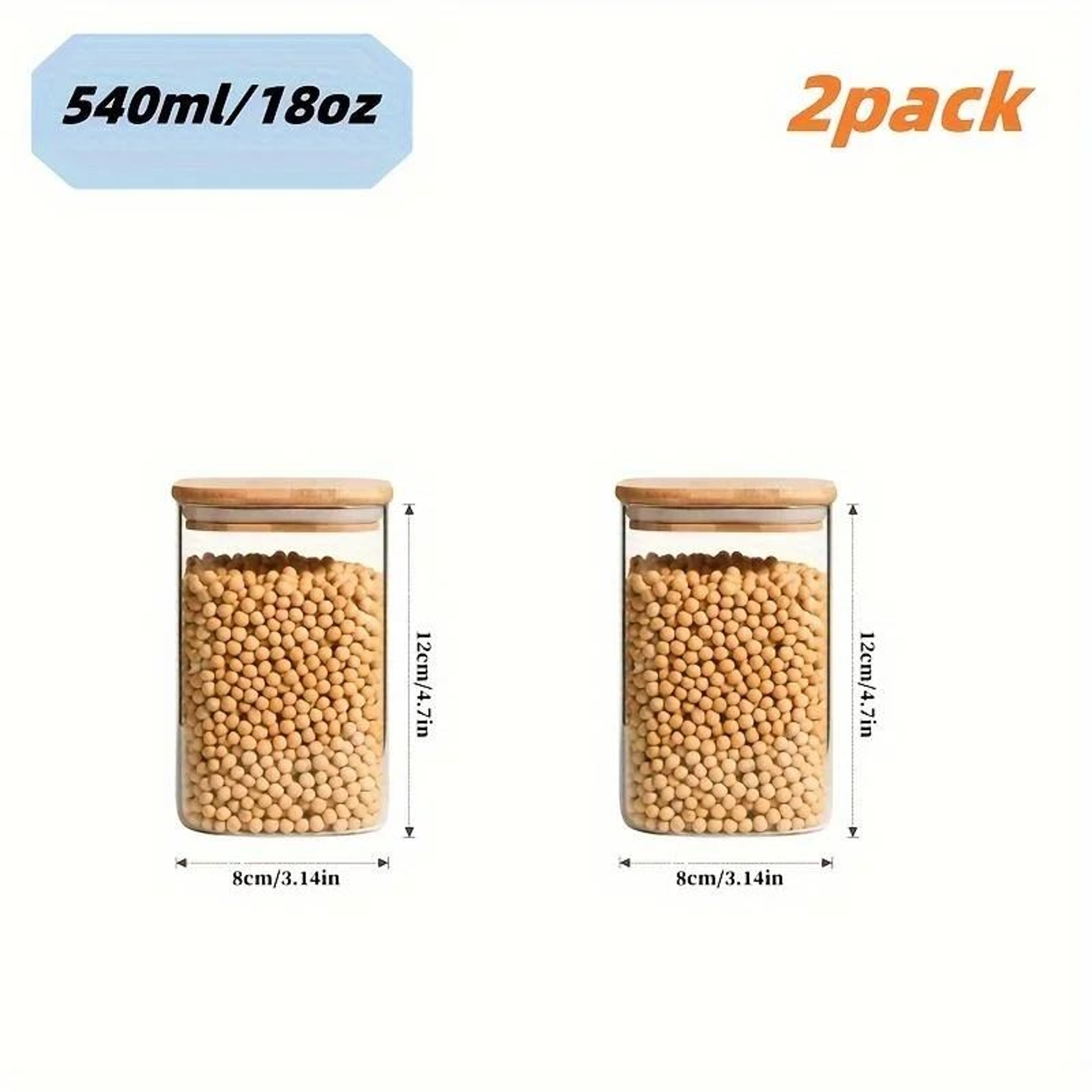 Glass Storage Jar Set With Bamboo Lids 10