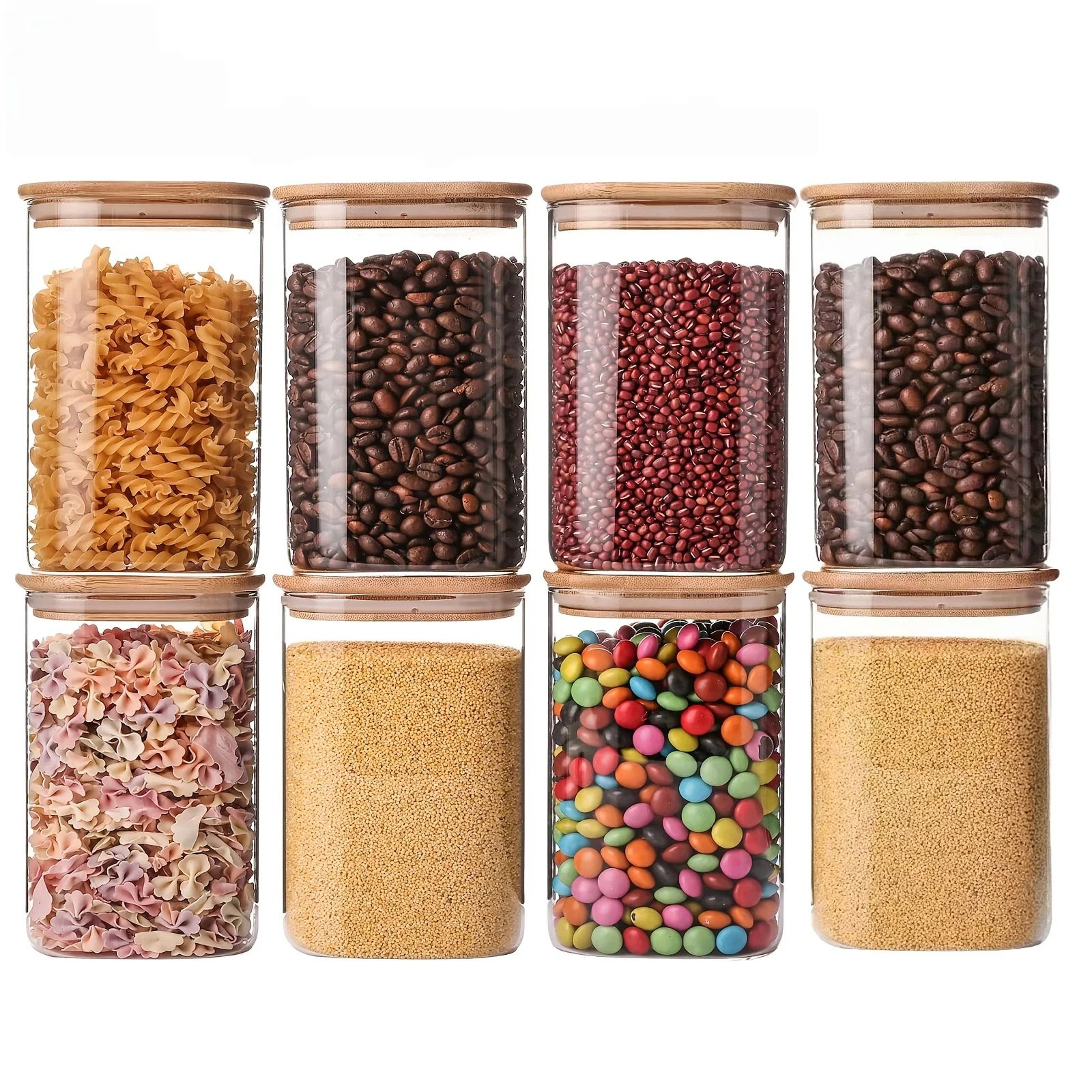 Glass Storage Jar Set With Bamboo Lids 12