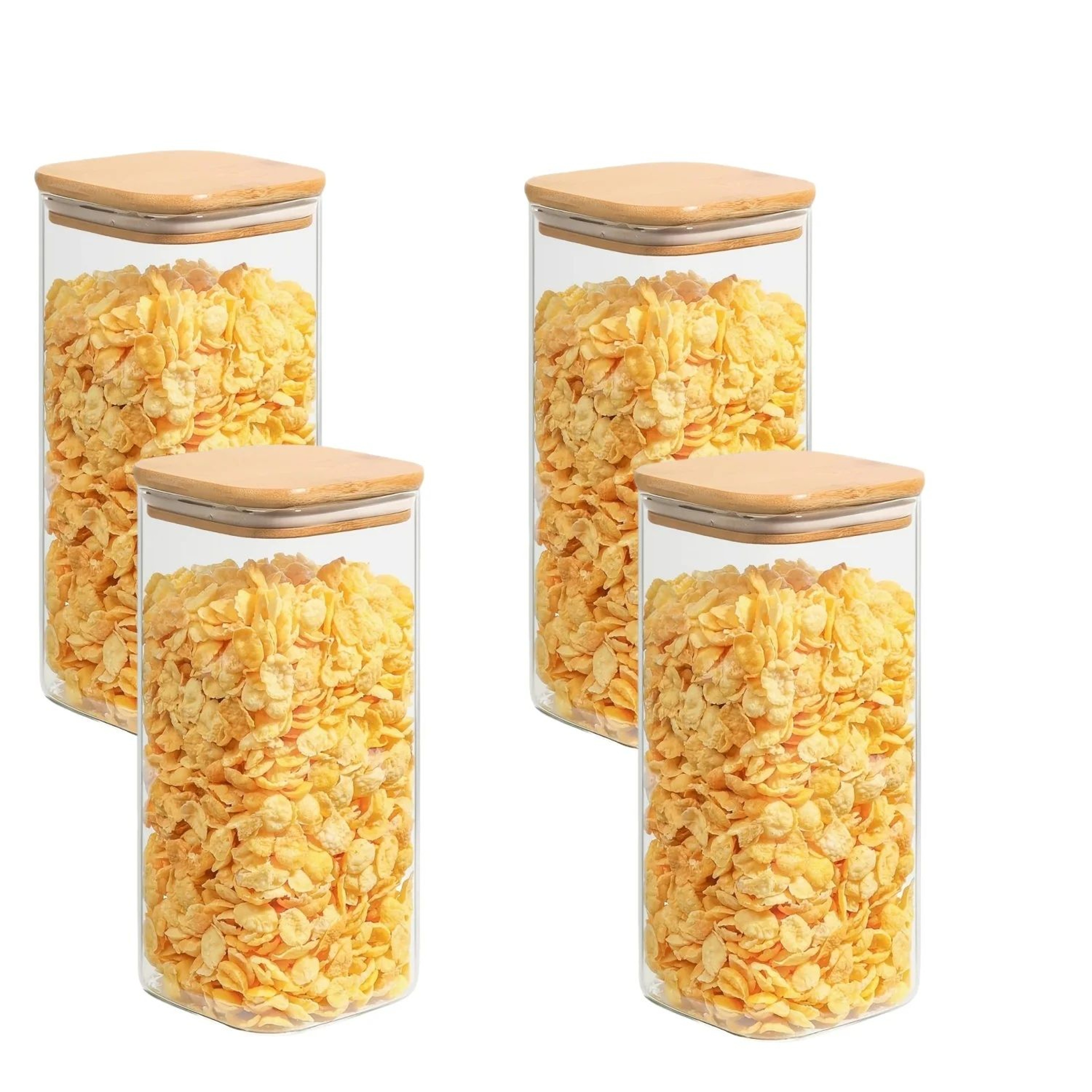Glass Storage Jar Set With Bamboo Lids 14