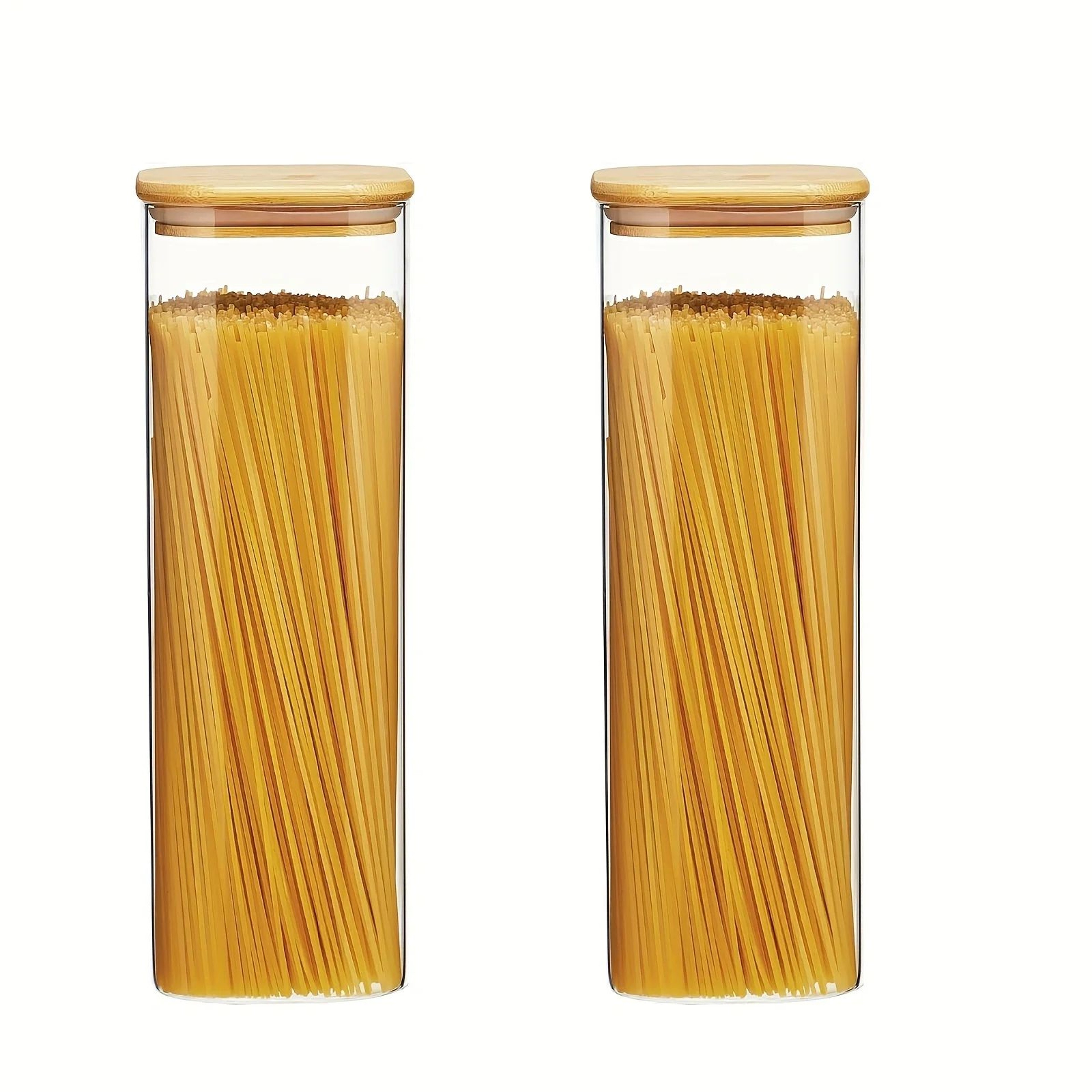 Glass Storage Jar Set With Bamboo Lids 16