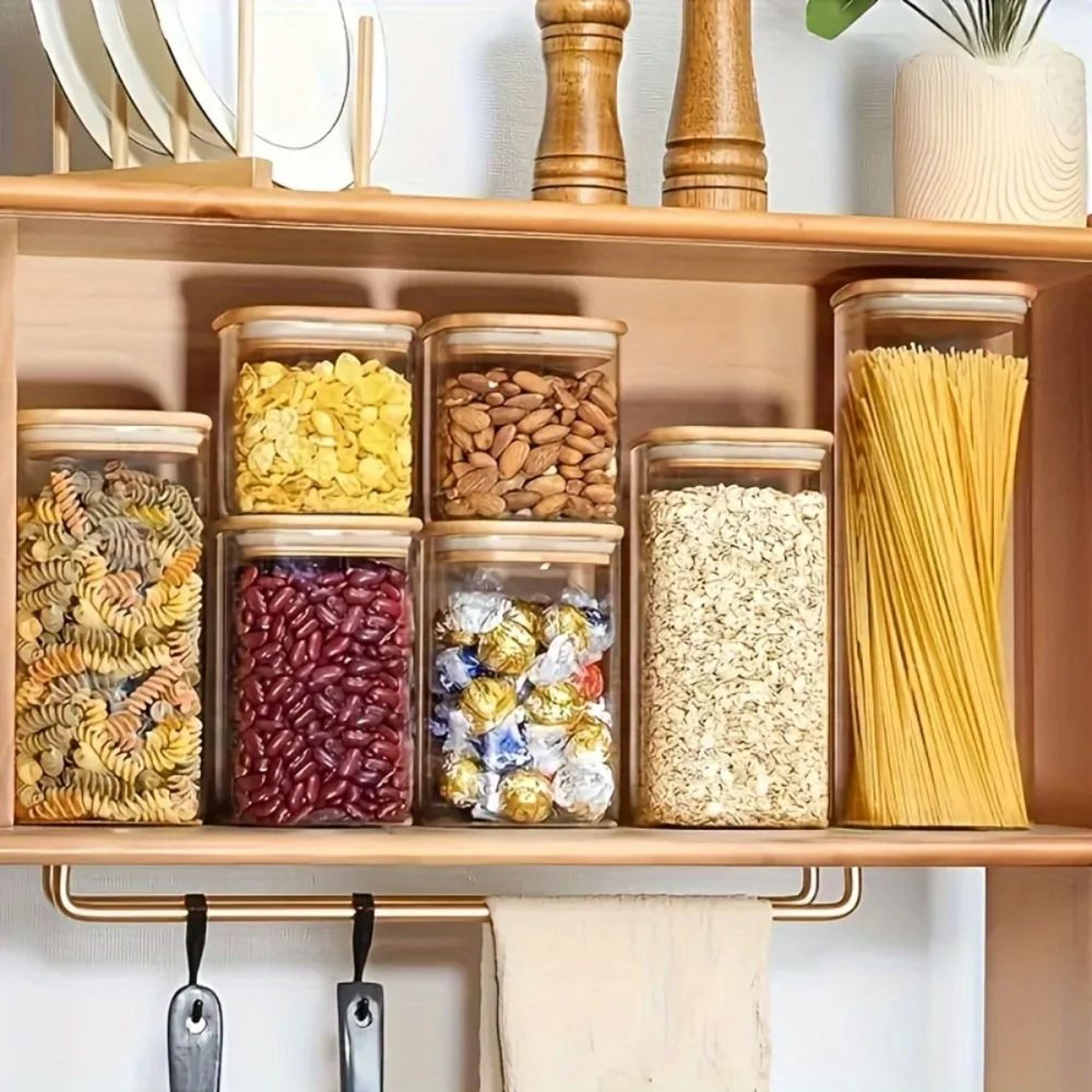 Glass Storage Jar Set With Bamboo Lids 5
