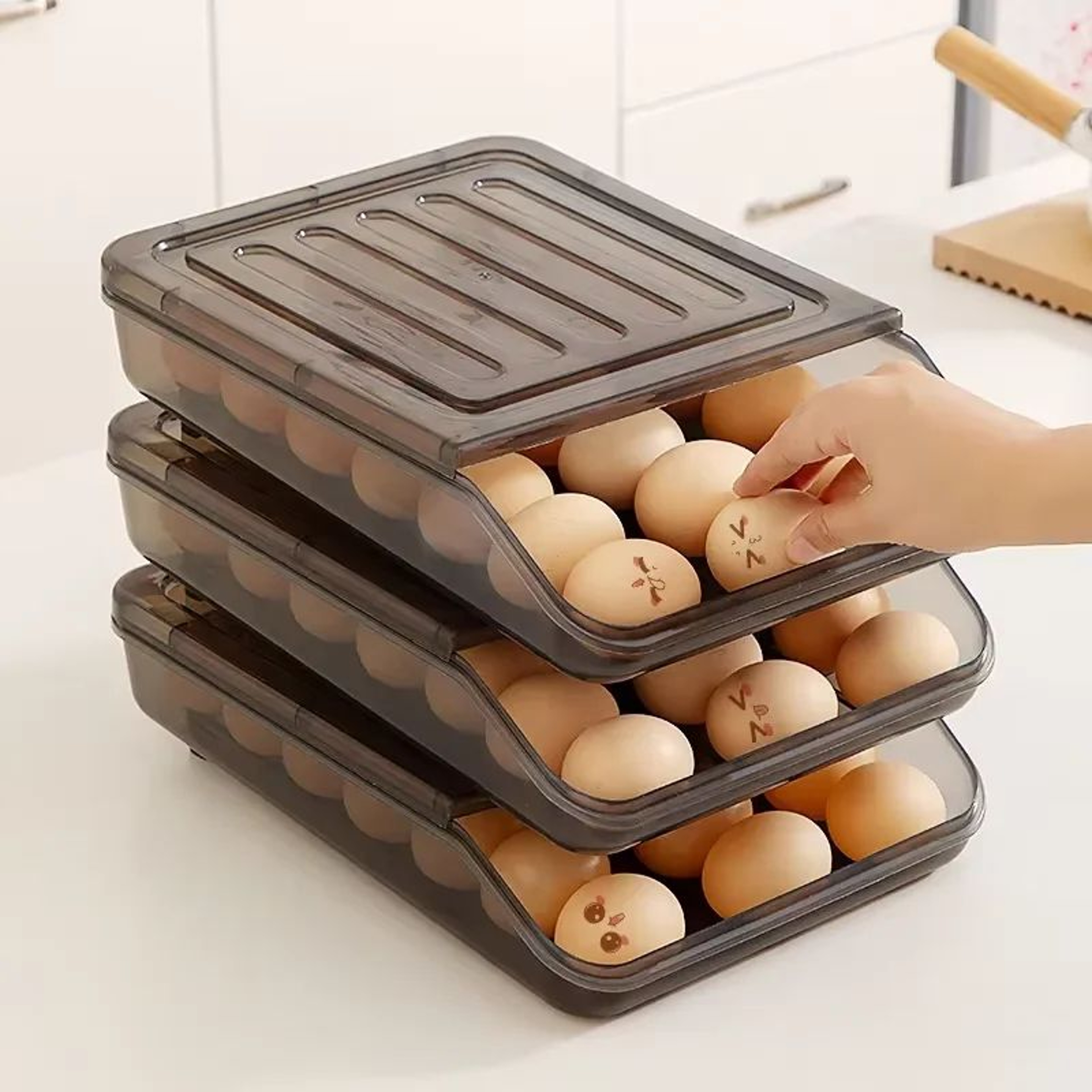 Automatic Rolling Egg Storage Organizer 1