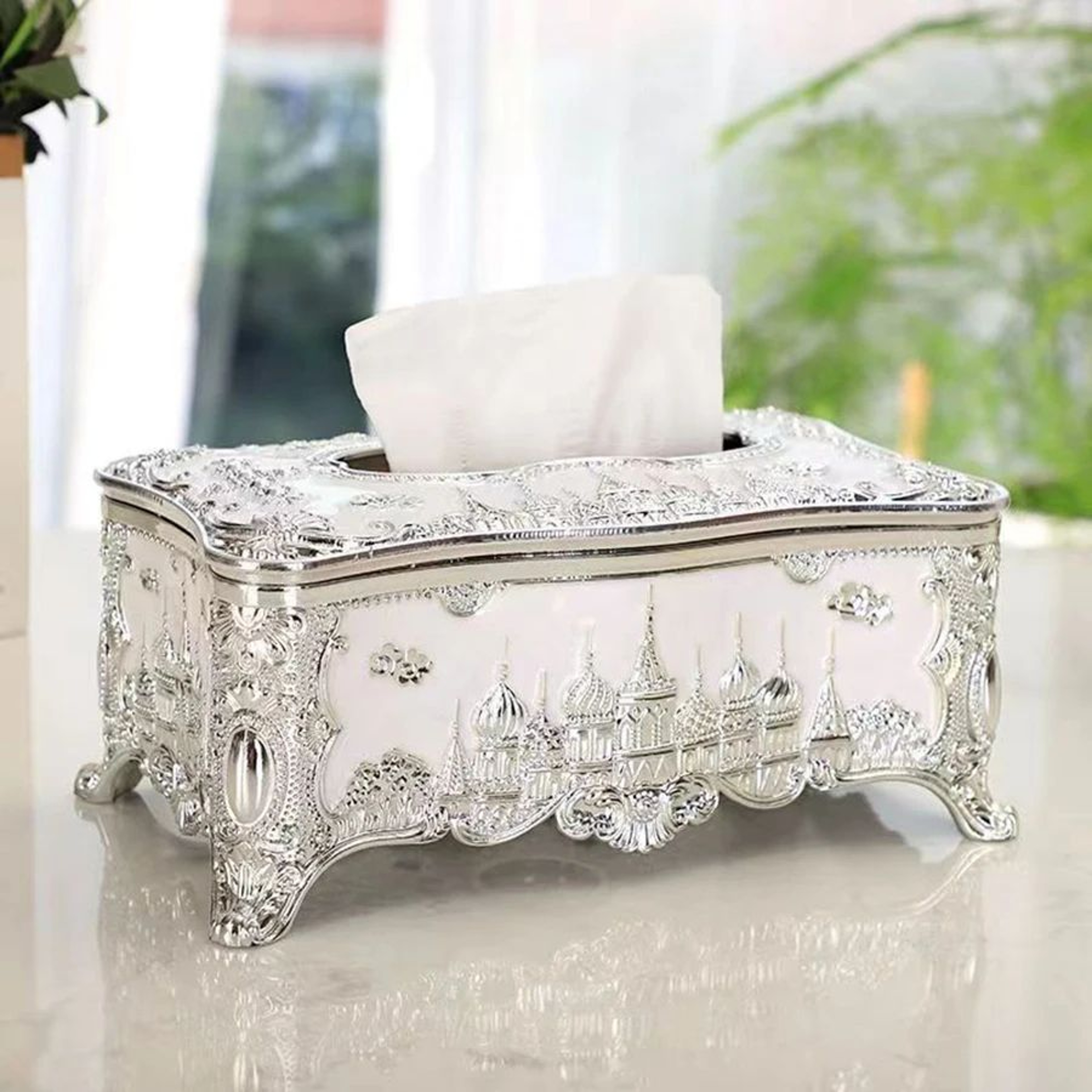 European Castle Tissue Box Holder 1