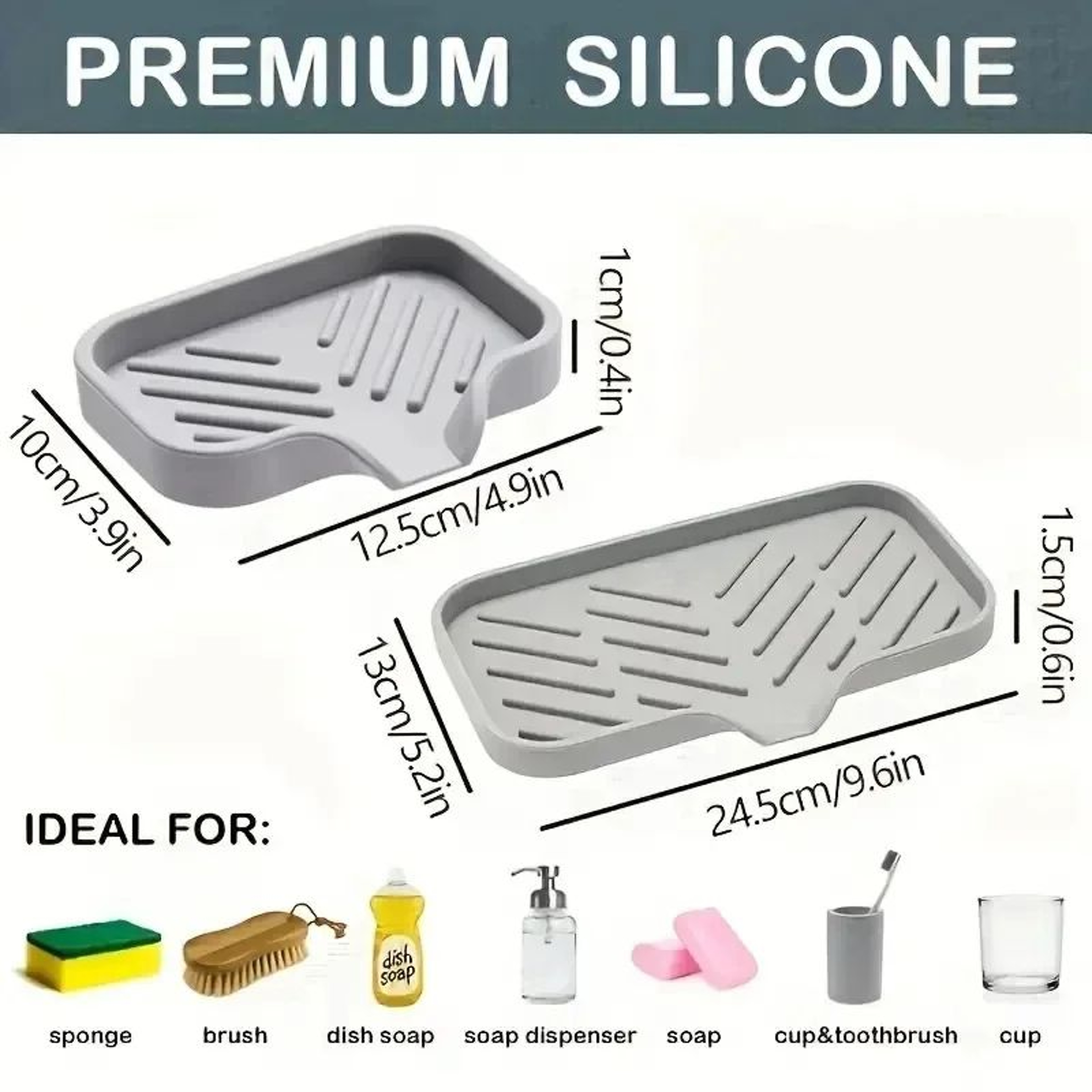 Silicone Sink Organizer Tray With Drain 5