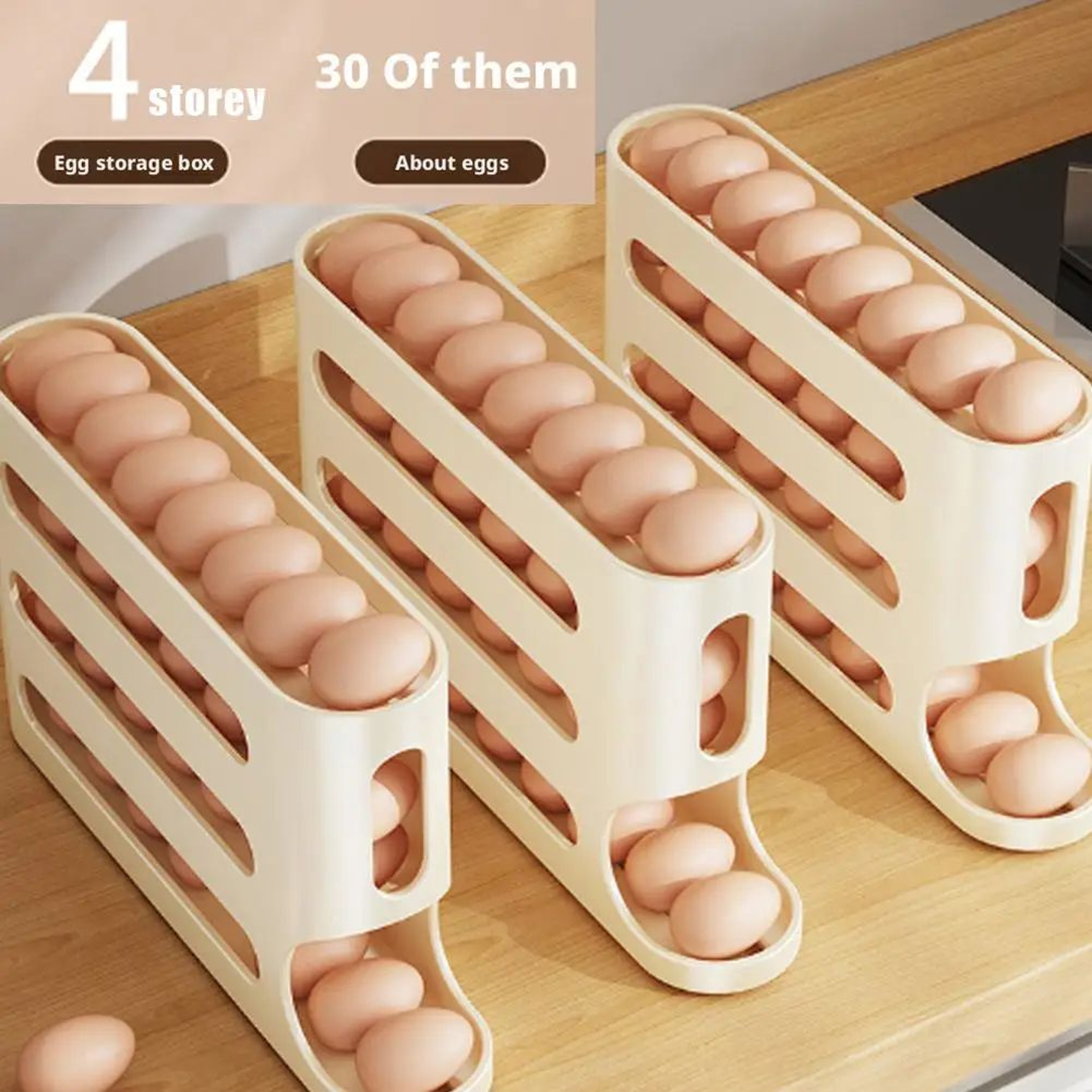 Automatic Rolling Egg Storage Dispenser Rack 3