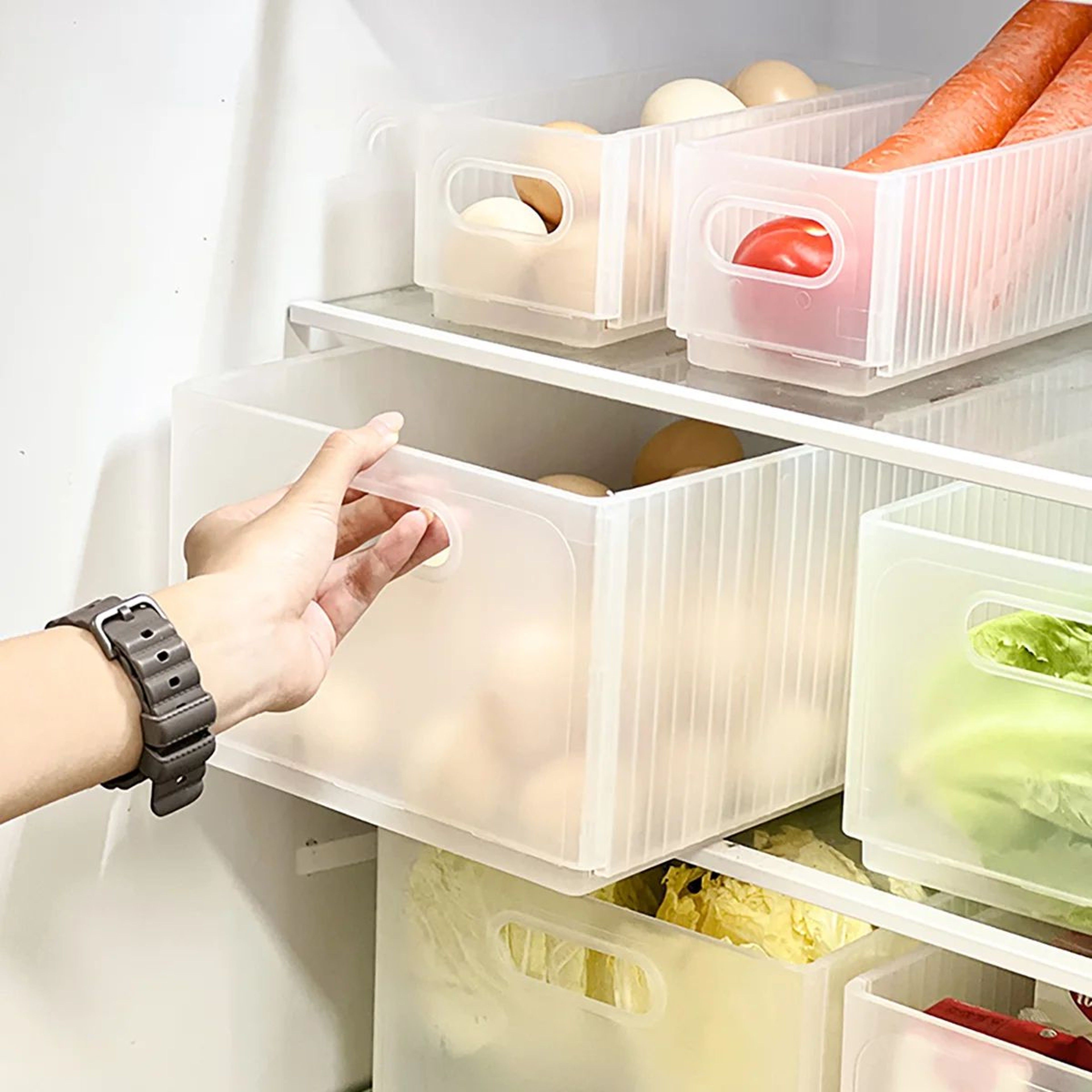 WORTHBUY Pull Out Fridge Storage Organizer Bin 0