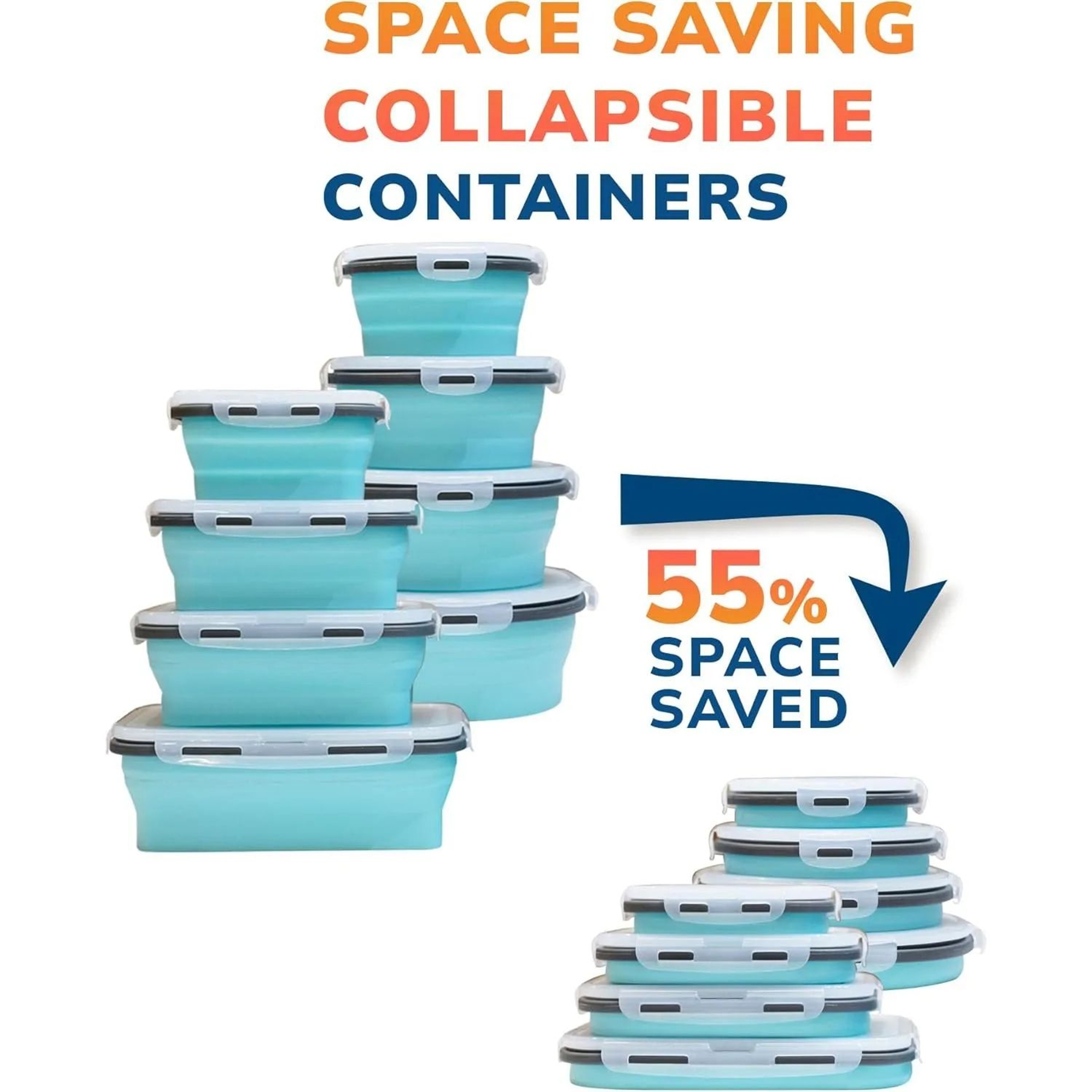 Collapsible Silicone Food Storage Containers With Lids 1