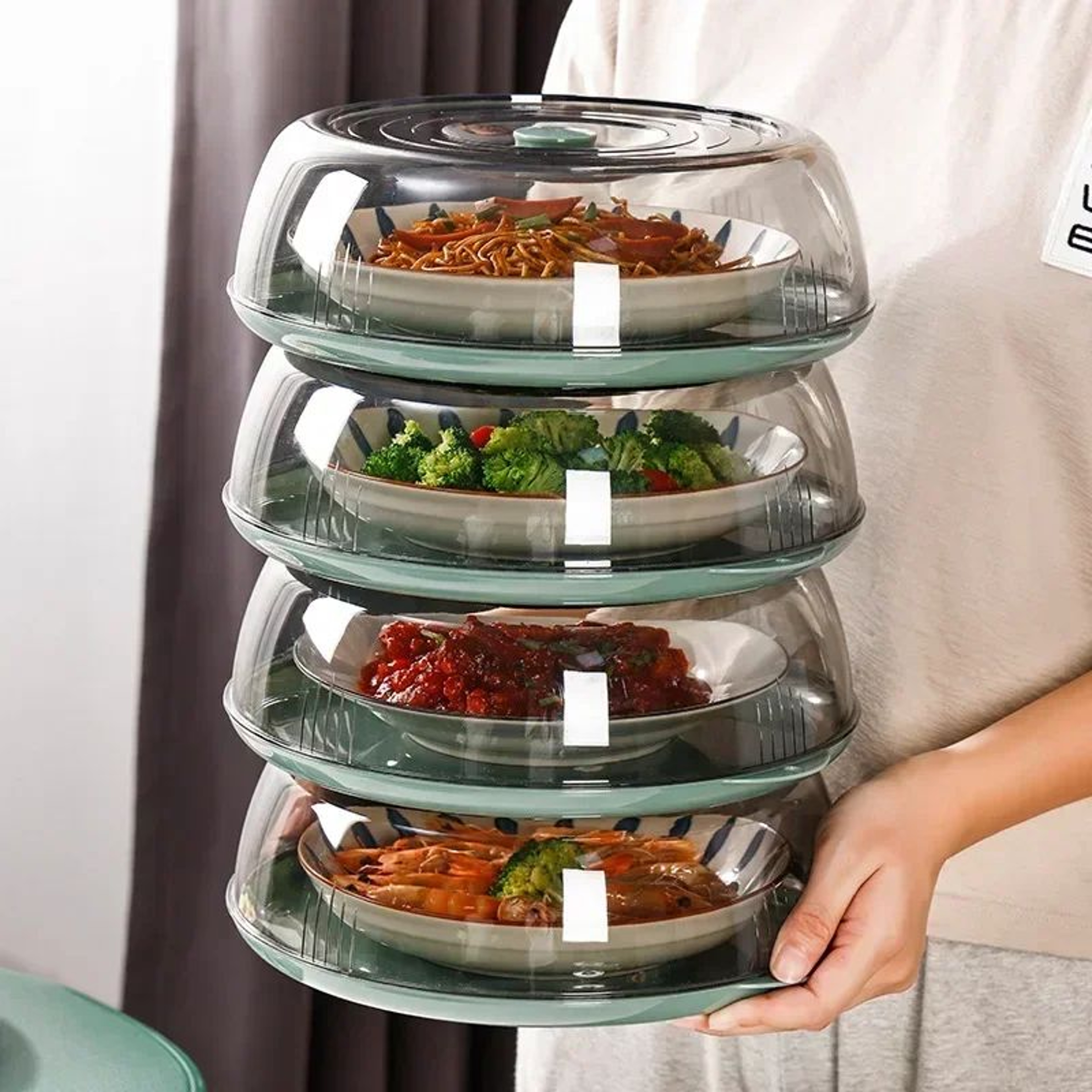 Stackable Food Protection Cover Reusable Kitchen Food Dome 0