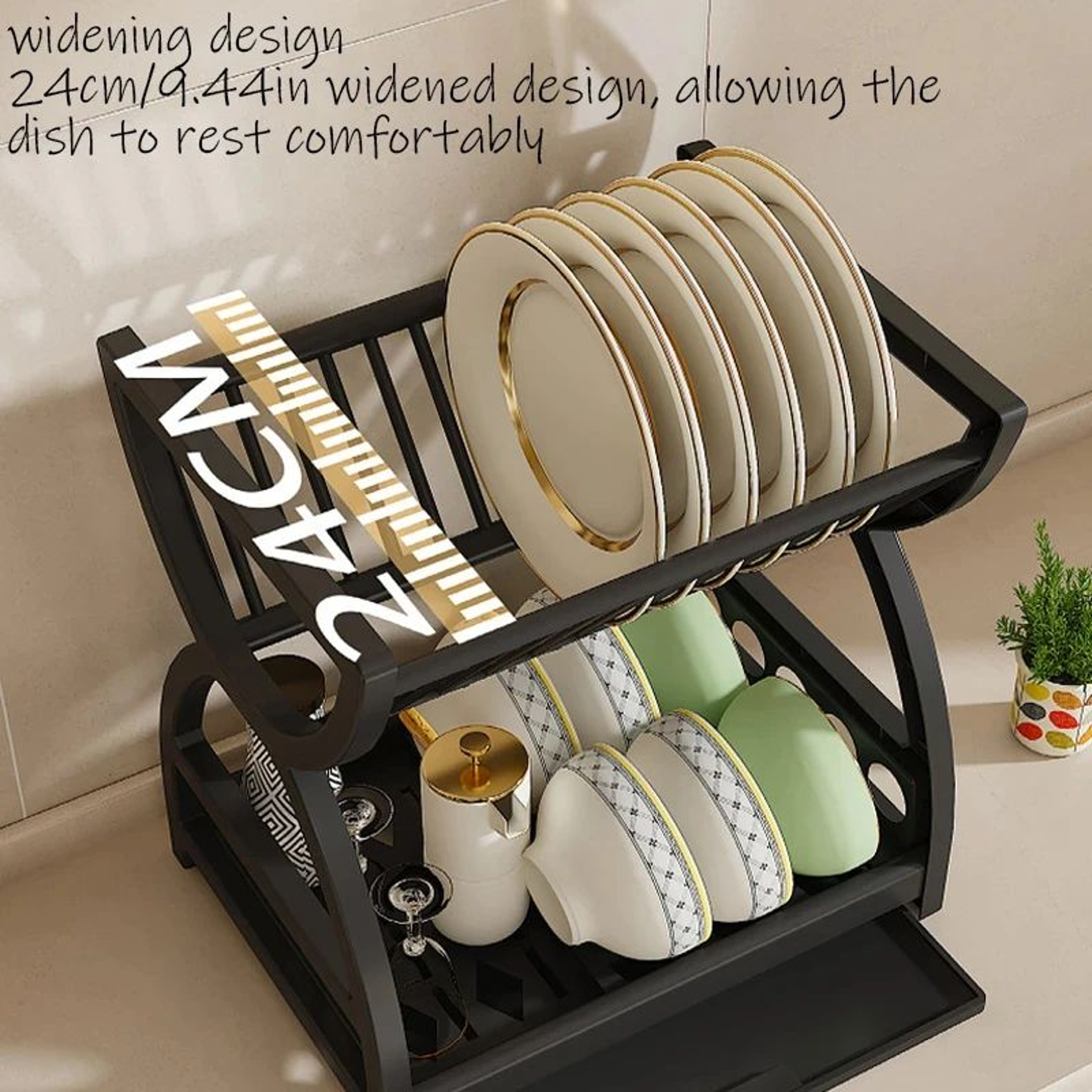 Multi Layer Dish And Utensil Storage Rack With Chopstick Holder 3