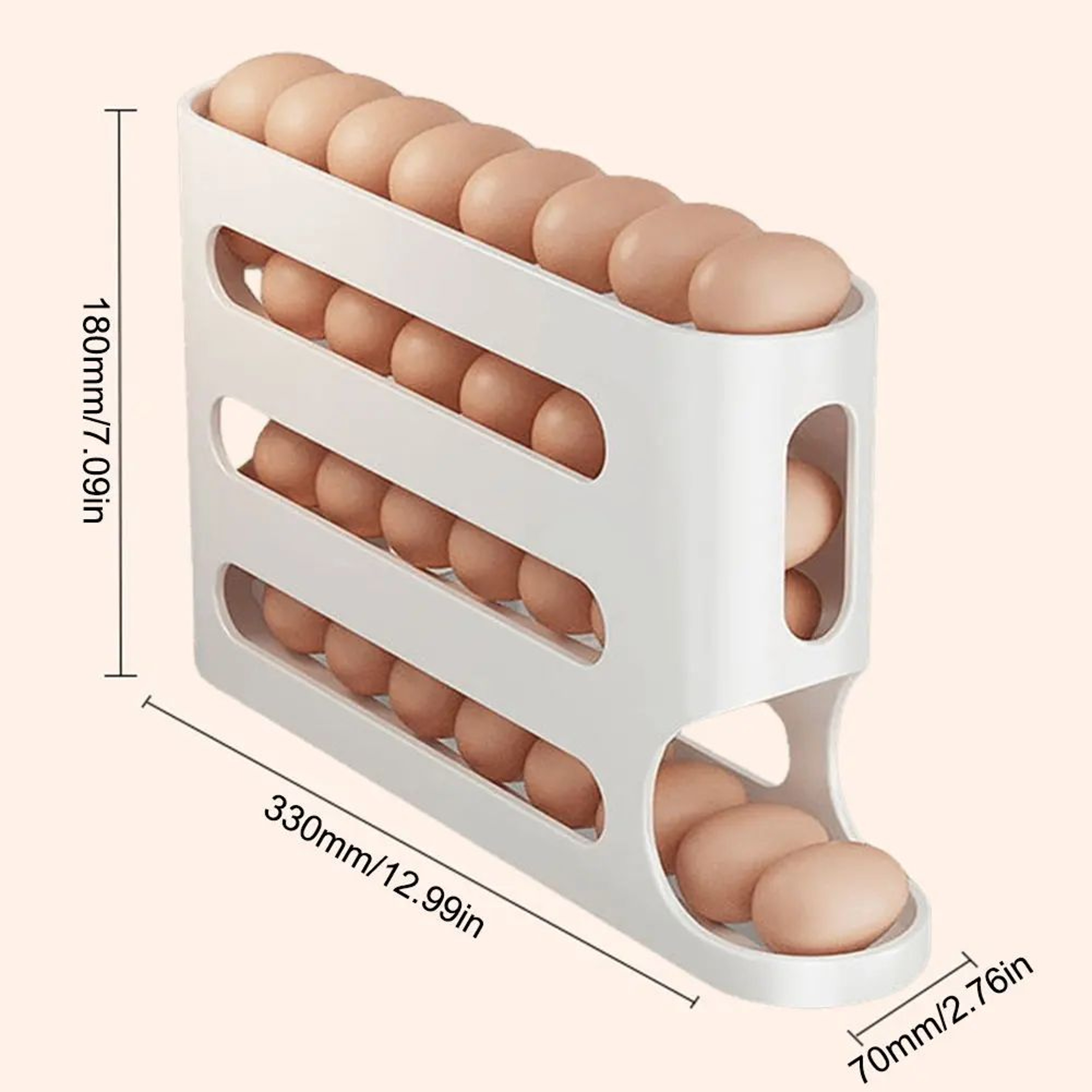 4 Layer Auto Rolling Egg Organizer For Refrigerator Storage 5
