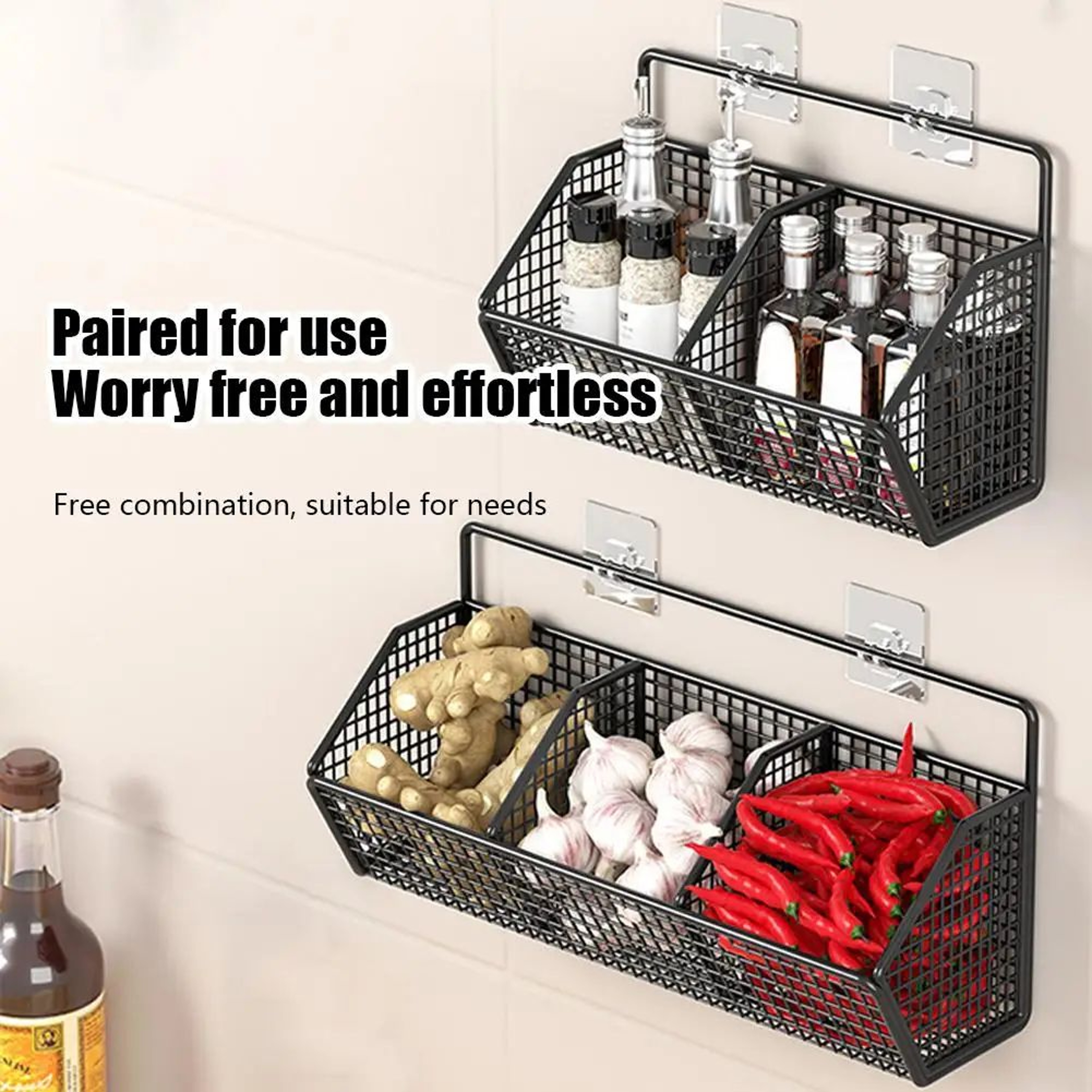 Wall Mount Kitchen Storage Basket With Drain Design 3