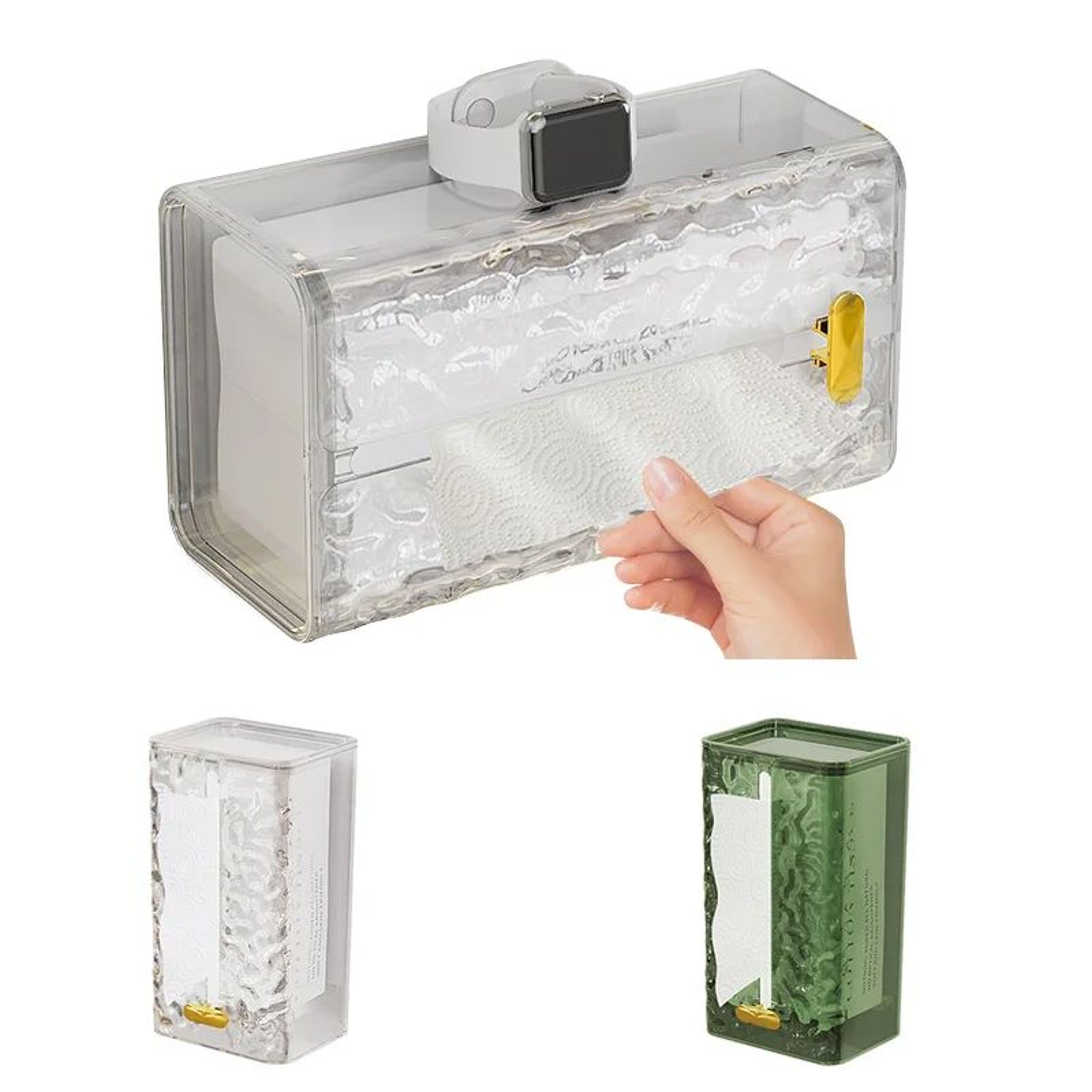 Transparent Wall Mounted Tissue Box Organizer 3