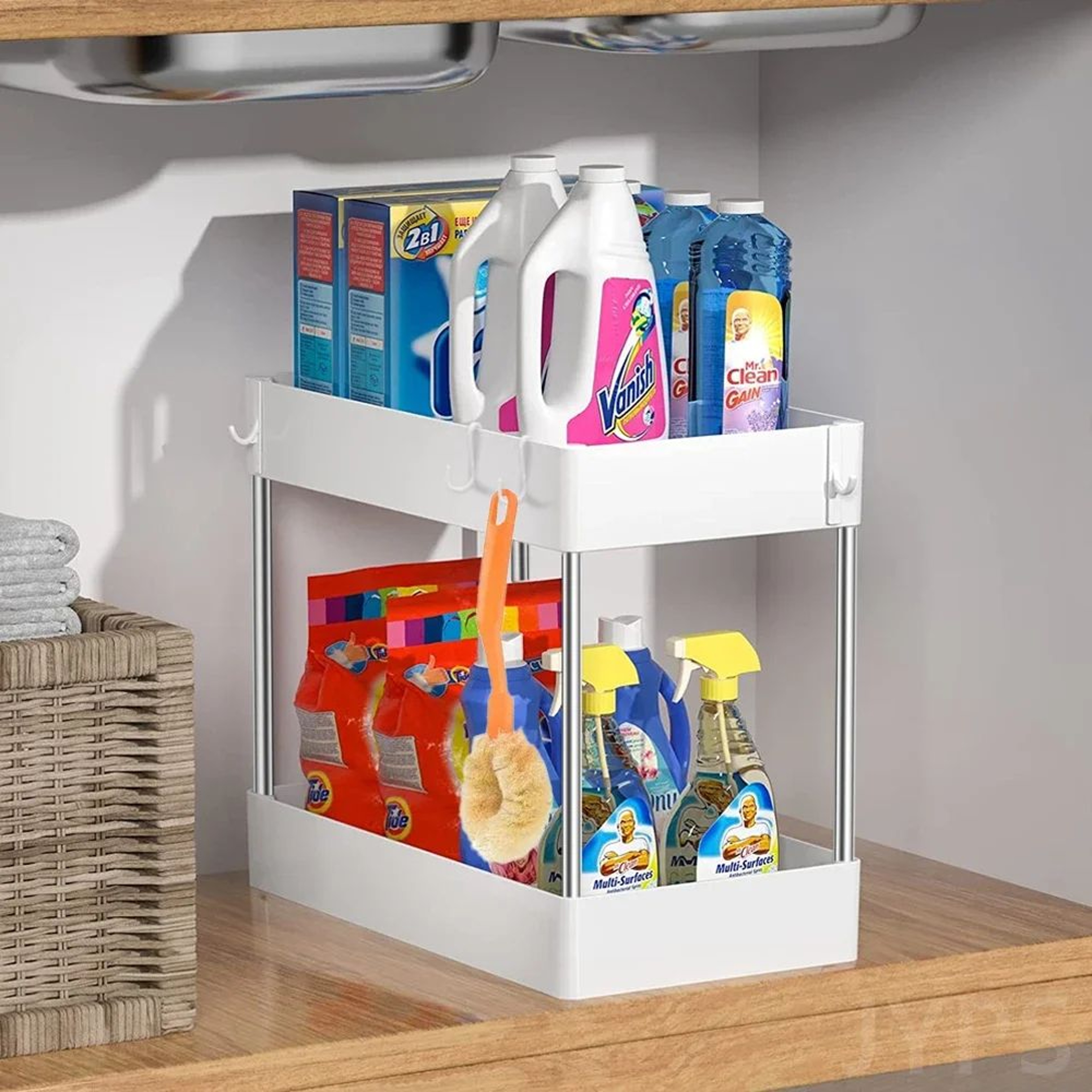 2 Tier Under Sink Storage Organizer Rack 1