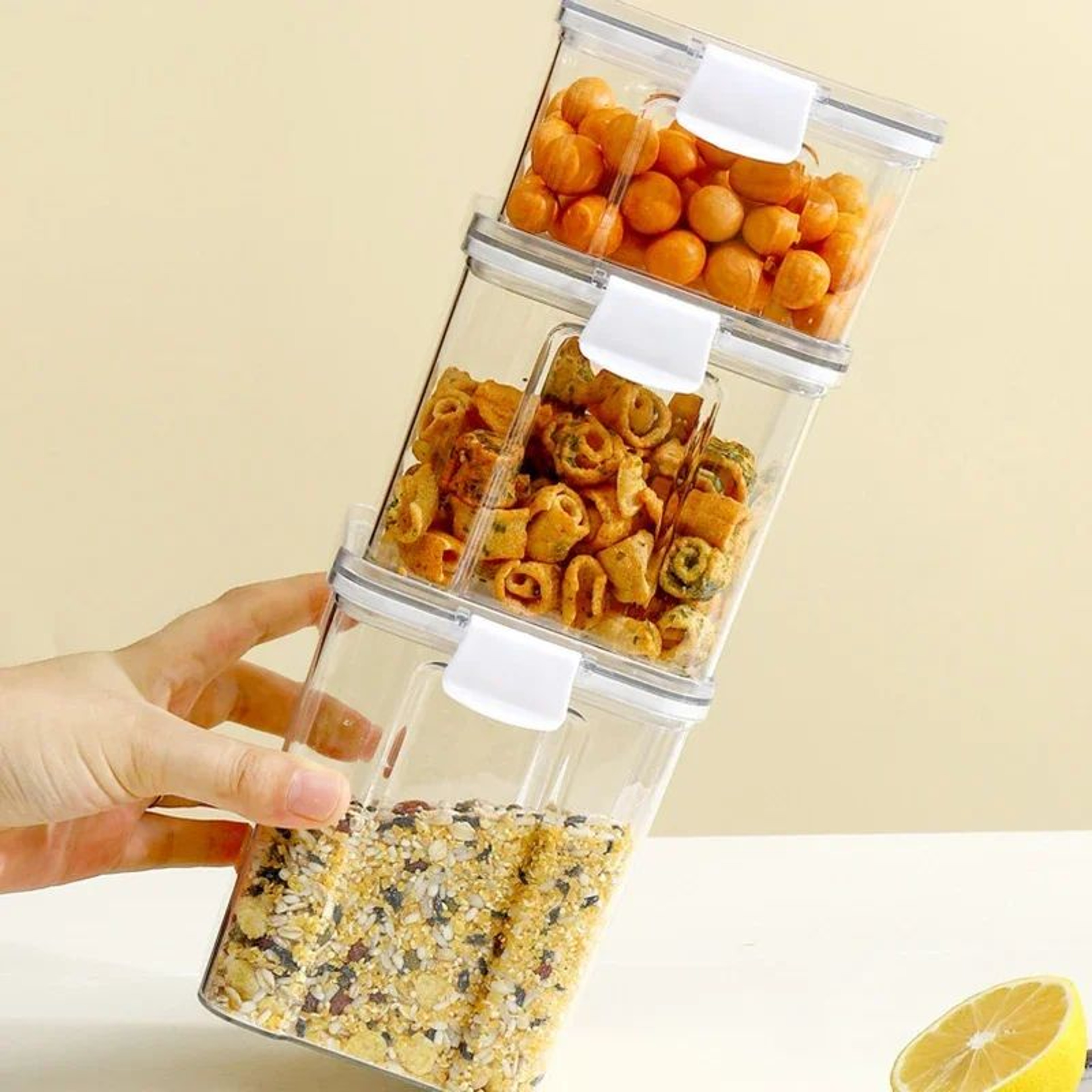 Large Capacity Airtight Kitchen Storage Jar Set 4