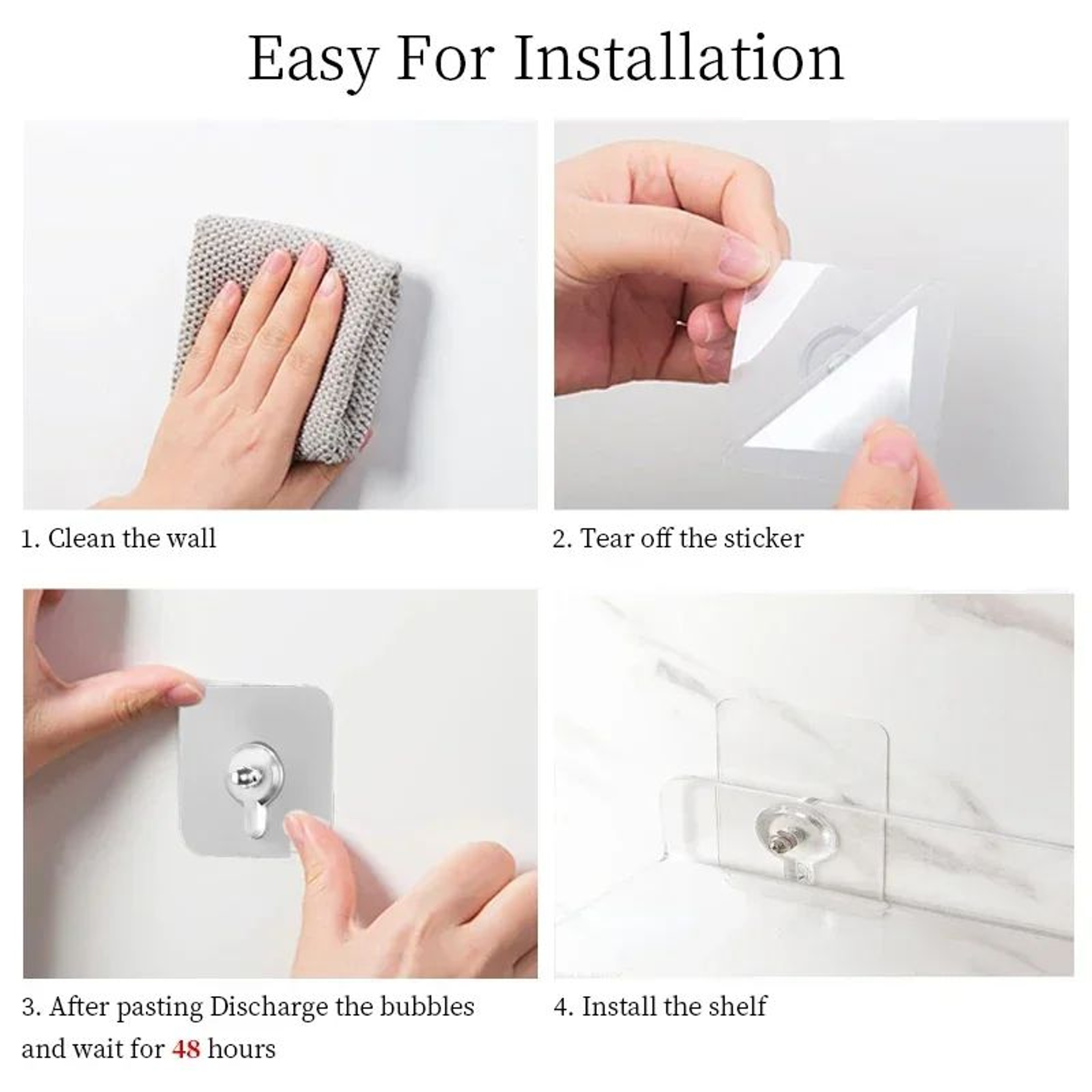 No Drill Wall Mounted Storage Shelf Organizer 5