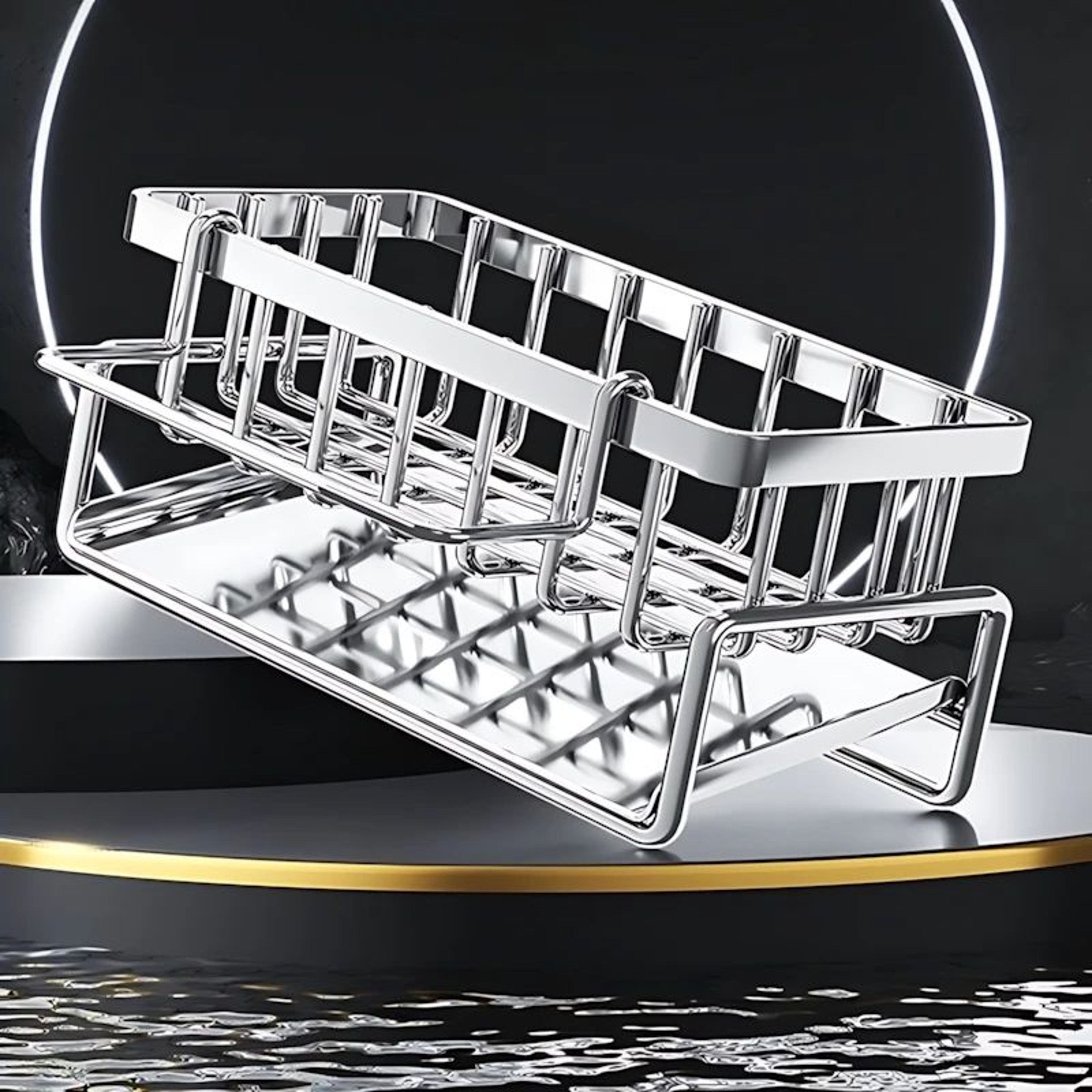 Stainless Steel Over Sink Dish Drying Rack 1