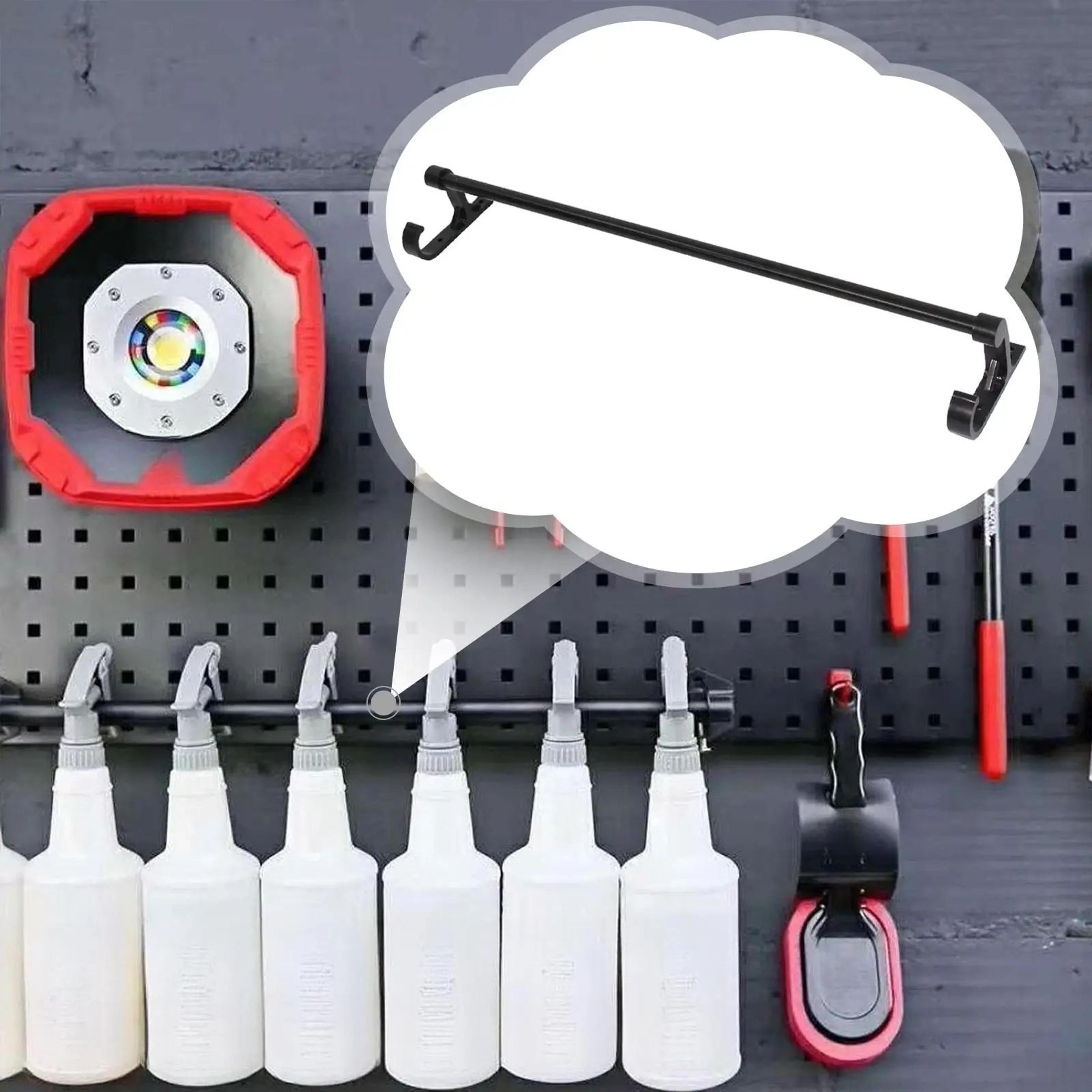 Spray Bottle And Towel Holder Rack Garage Organization Bracket 2