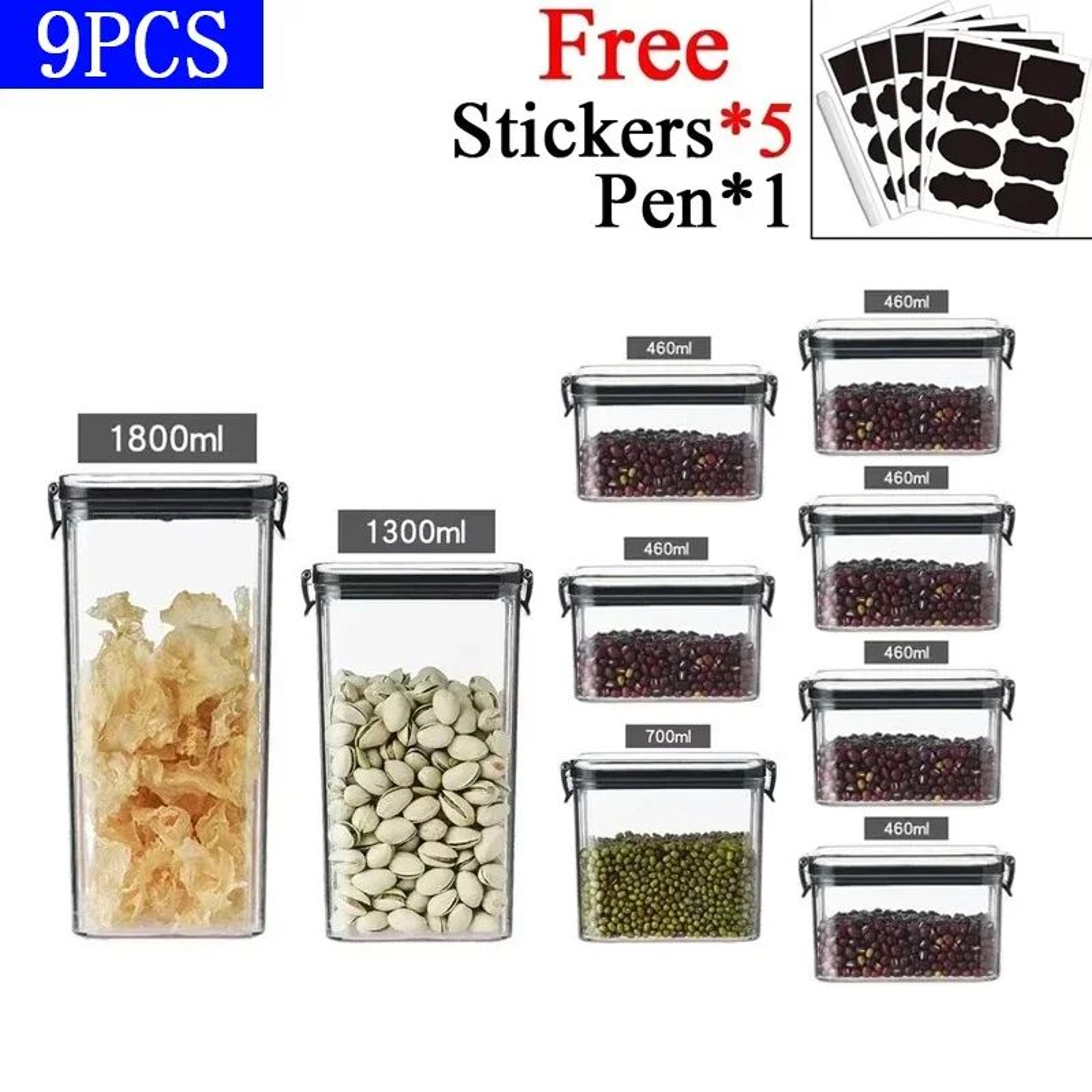 Airtight Food Storage Container Transparent Kitchen Storage Jar 23