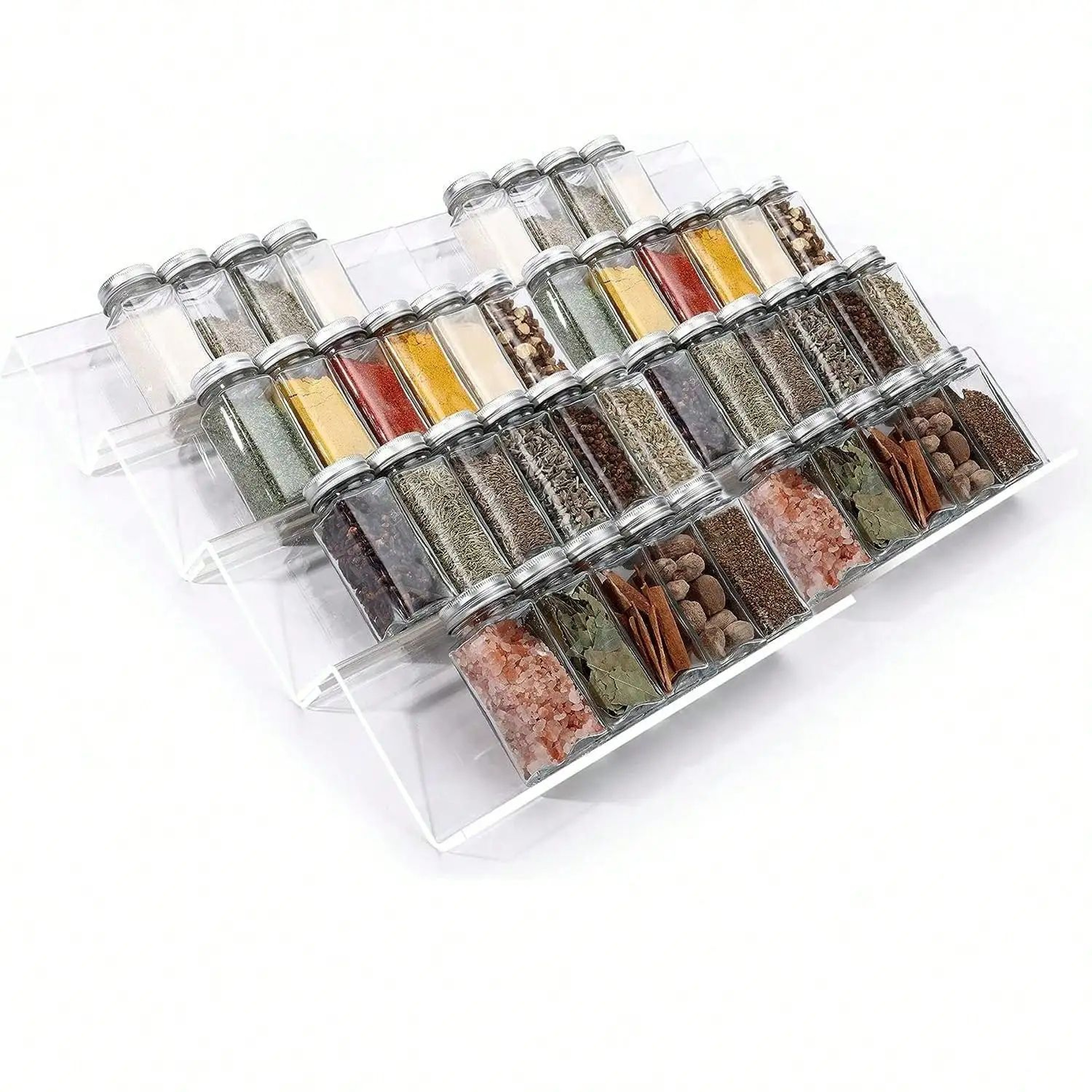 Expandable Acrylic Spice Drawer Organizer Rack 0