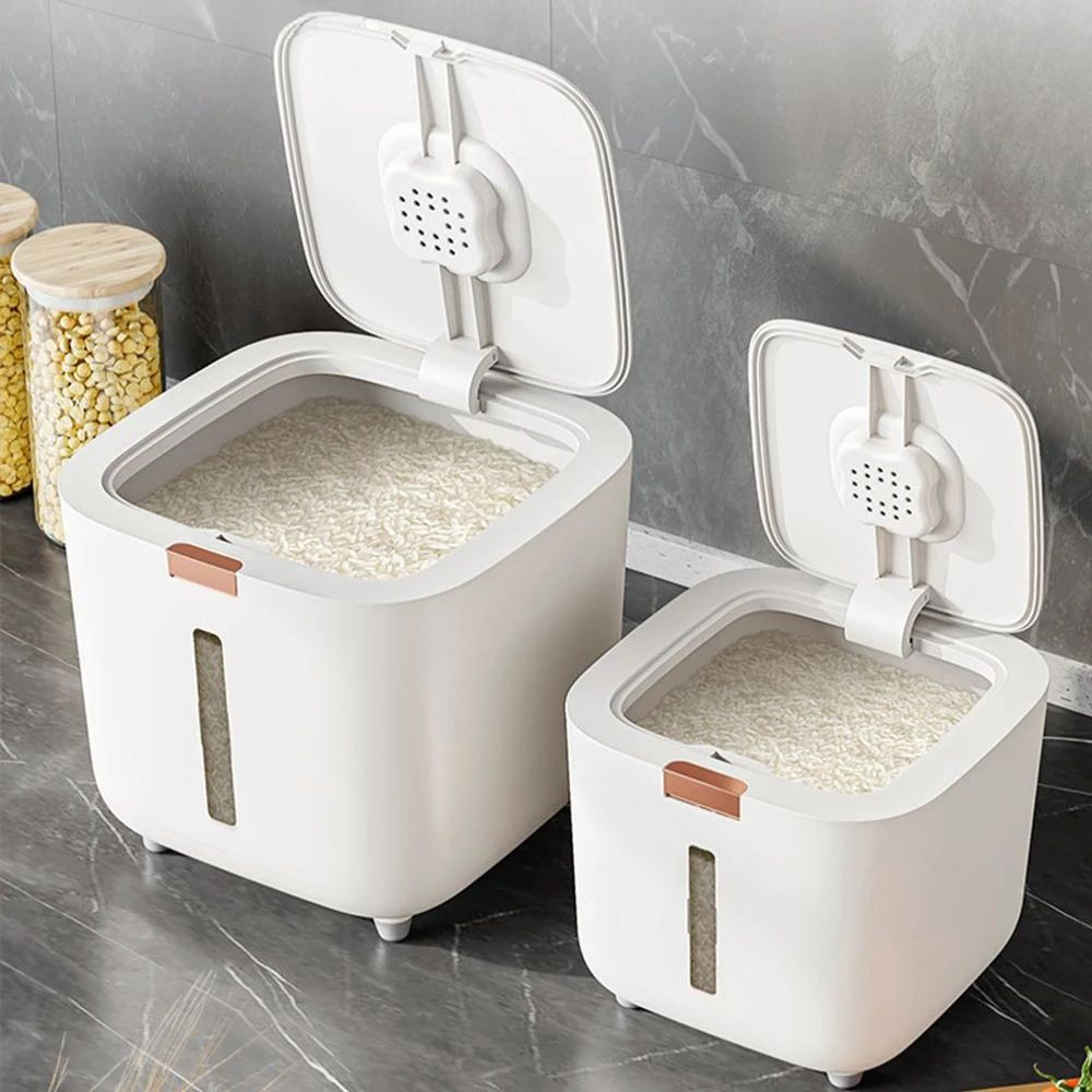 Rice Storage Container Airtight Grain Storage Bin With Lid 0