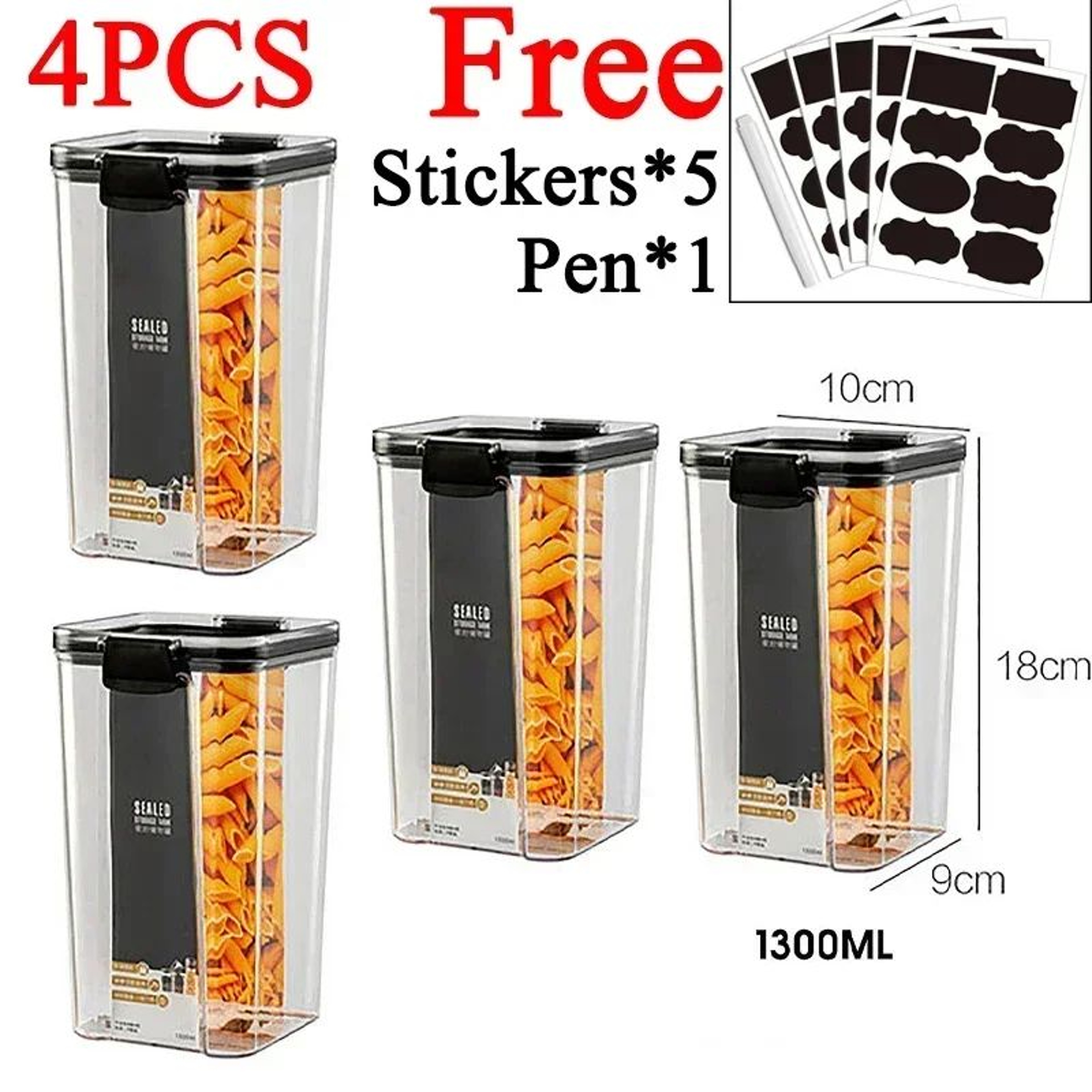 Stackable Airtight Food Storage Containers Kitchen Pantry Storage Jars 14